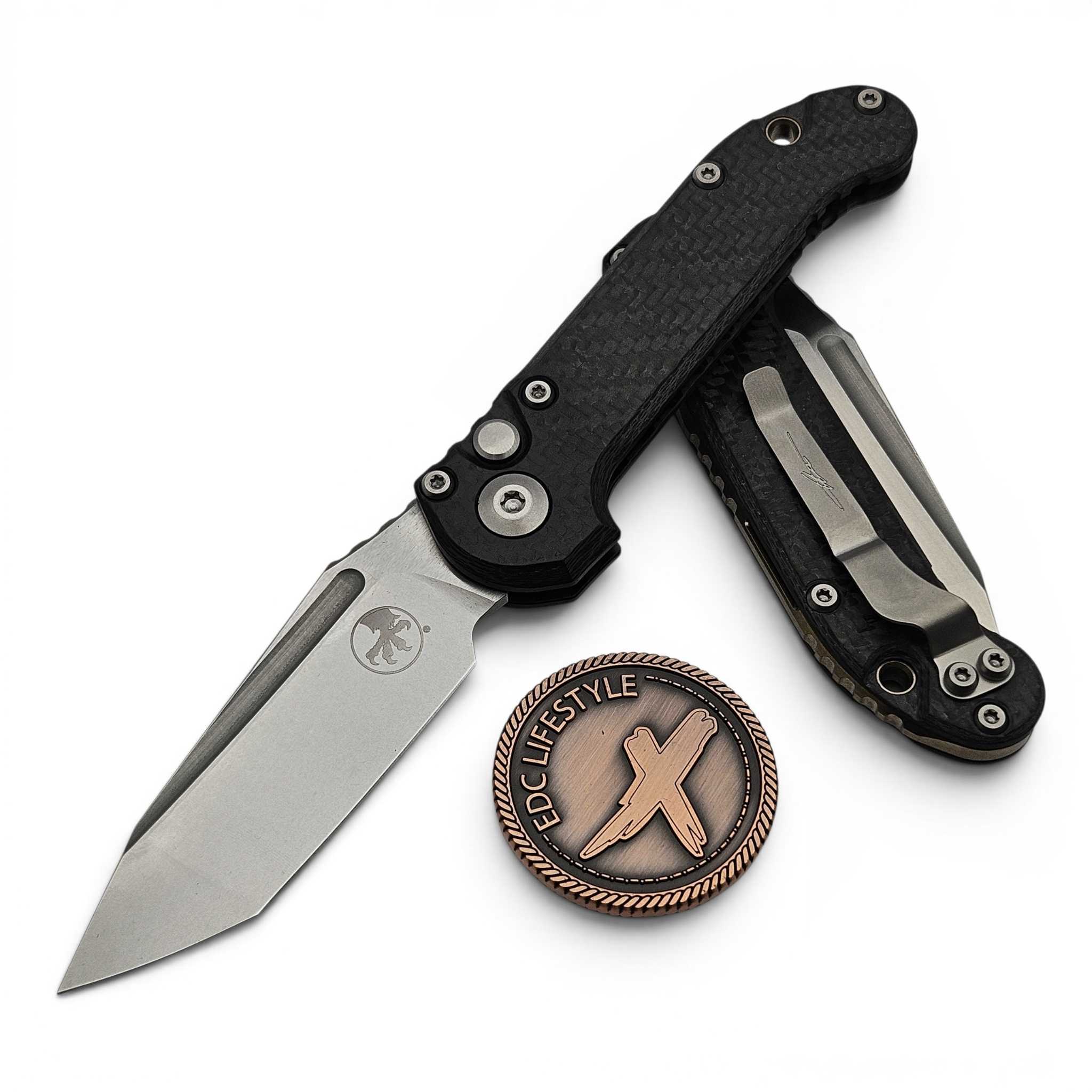 Microtech LUDT Carbon Fiber T/E Stonewash Bronze Ti Accent 1136-10MS13