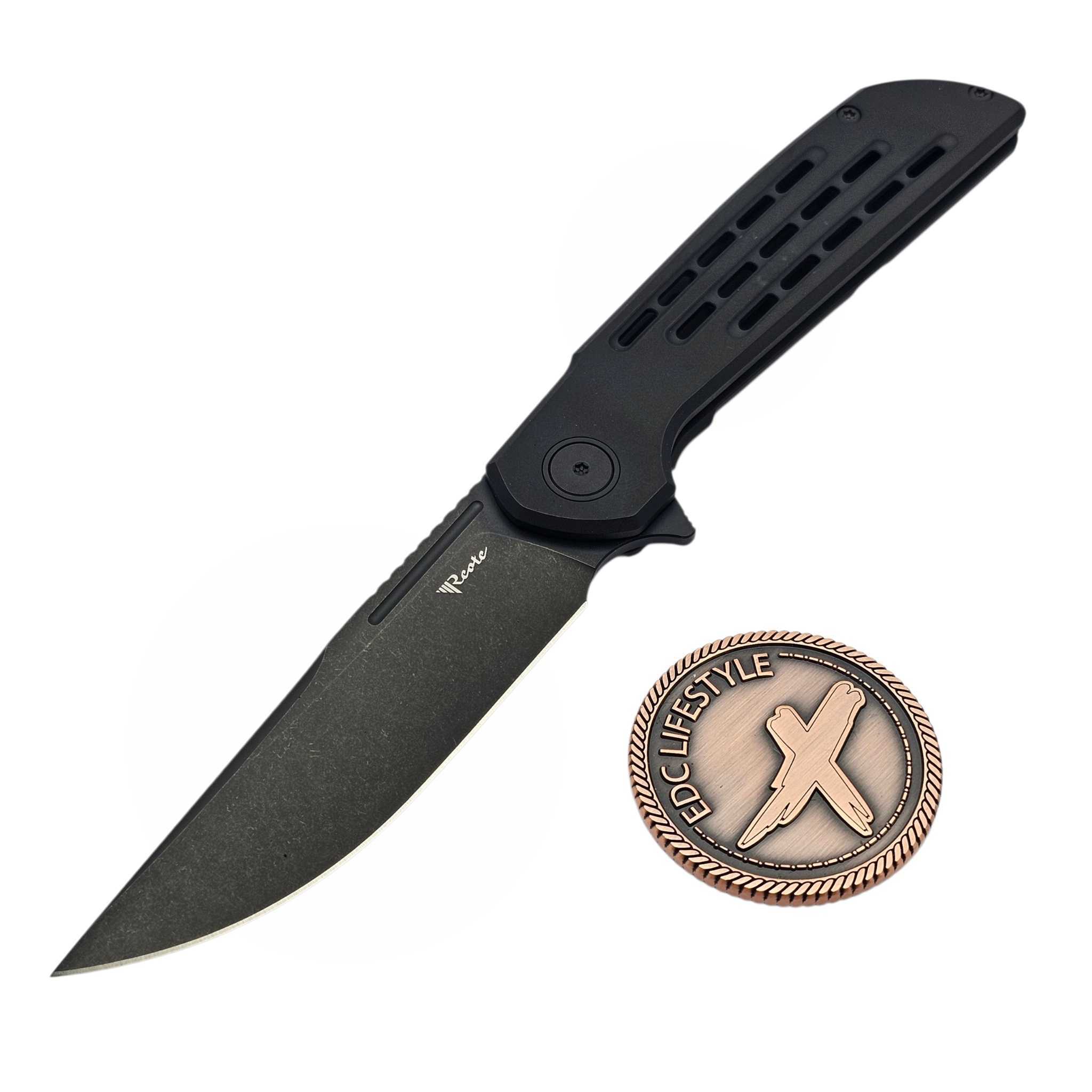 Reate Remedy Black PVD Titanium Frame Lock Flipper 3.7