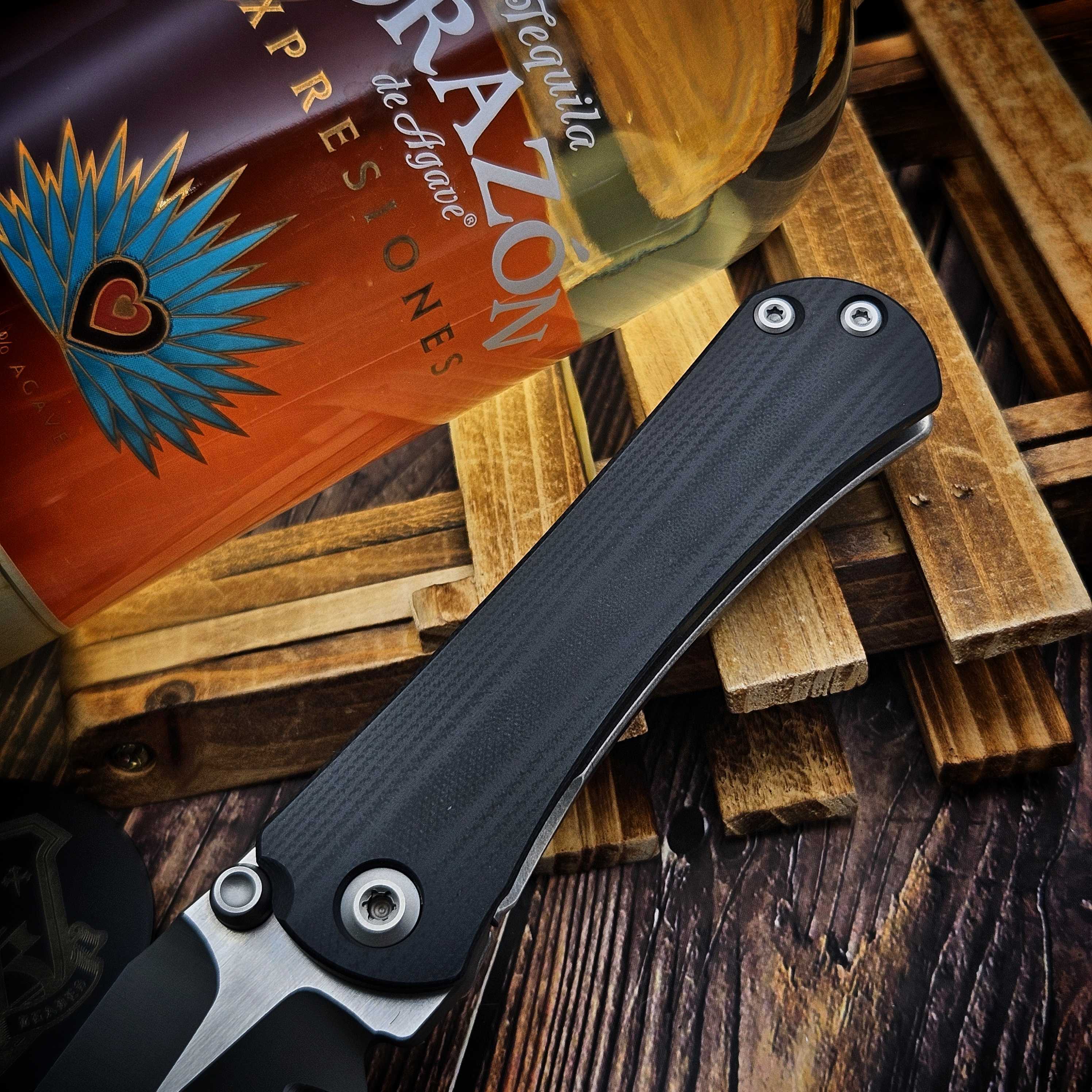 Borka Blades SB Folder A Exp Serrated Chisel Grind Black G10
