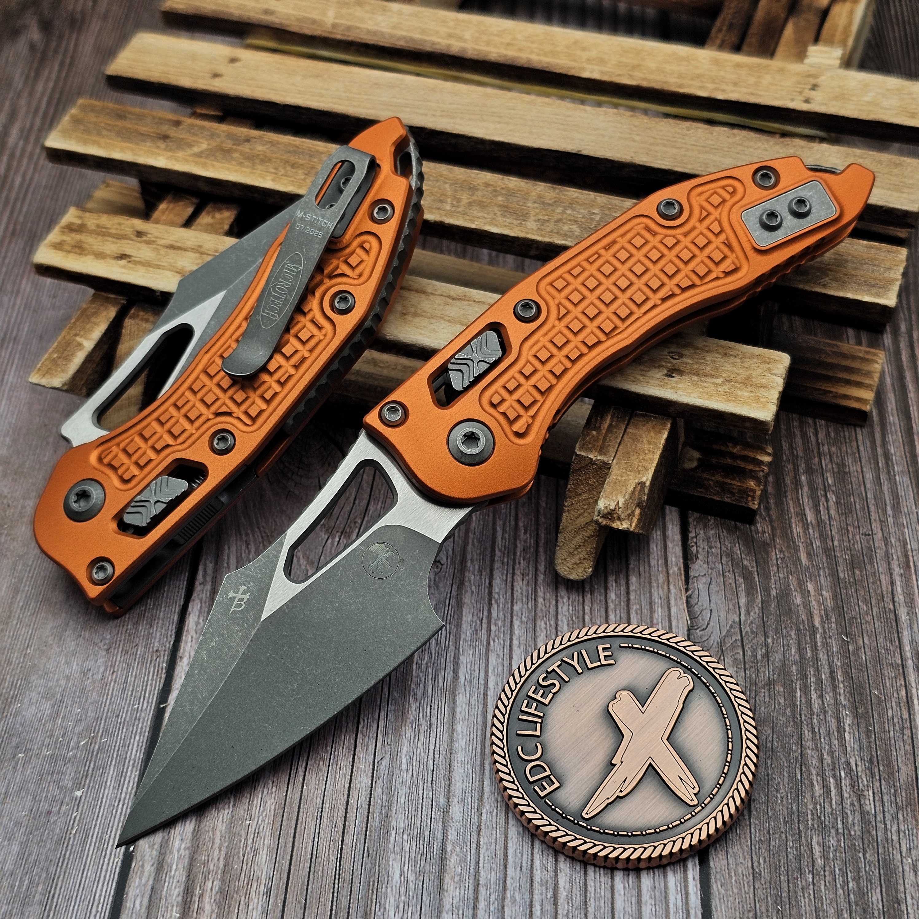 Microtech M-Stitch Ram-Lok Manual Frag Orange Apocalyptic 3.0