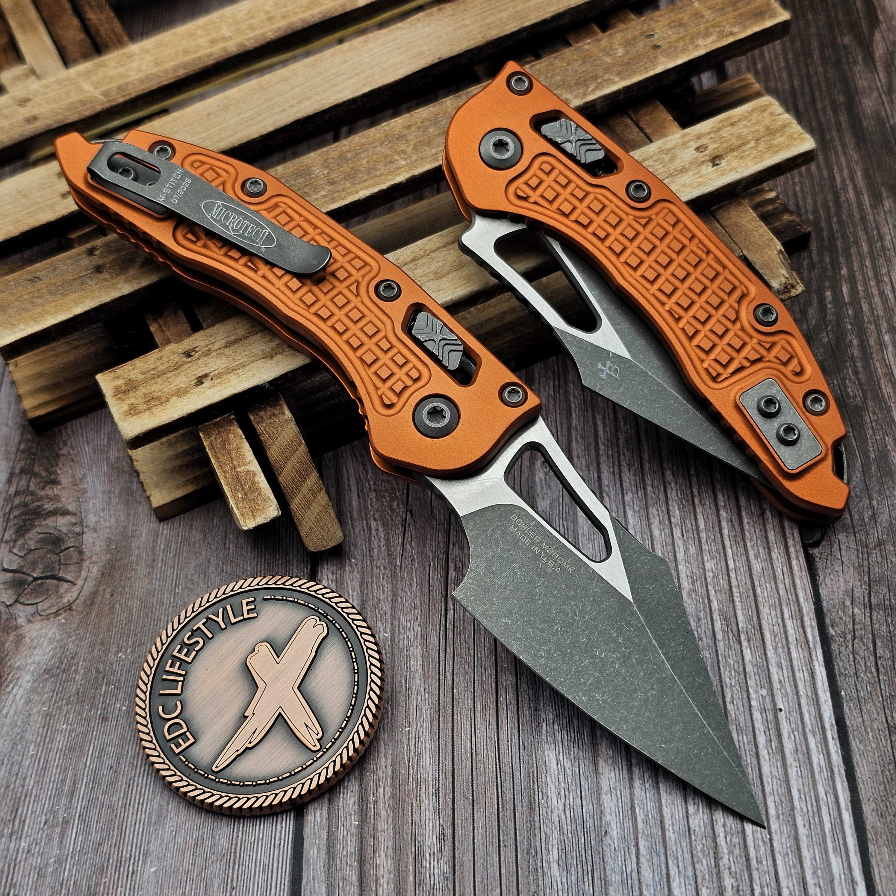 Microtech M-Stitch Ram-Lok Manual Frag Orange Apocalyptic 3.0