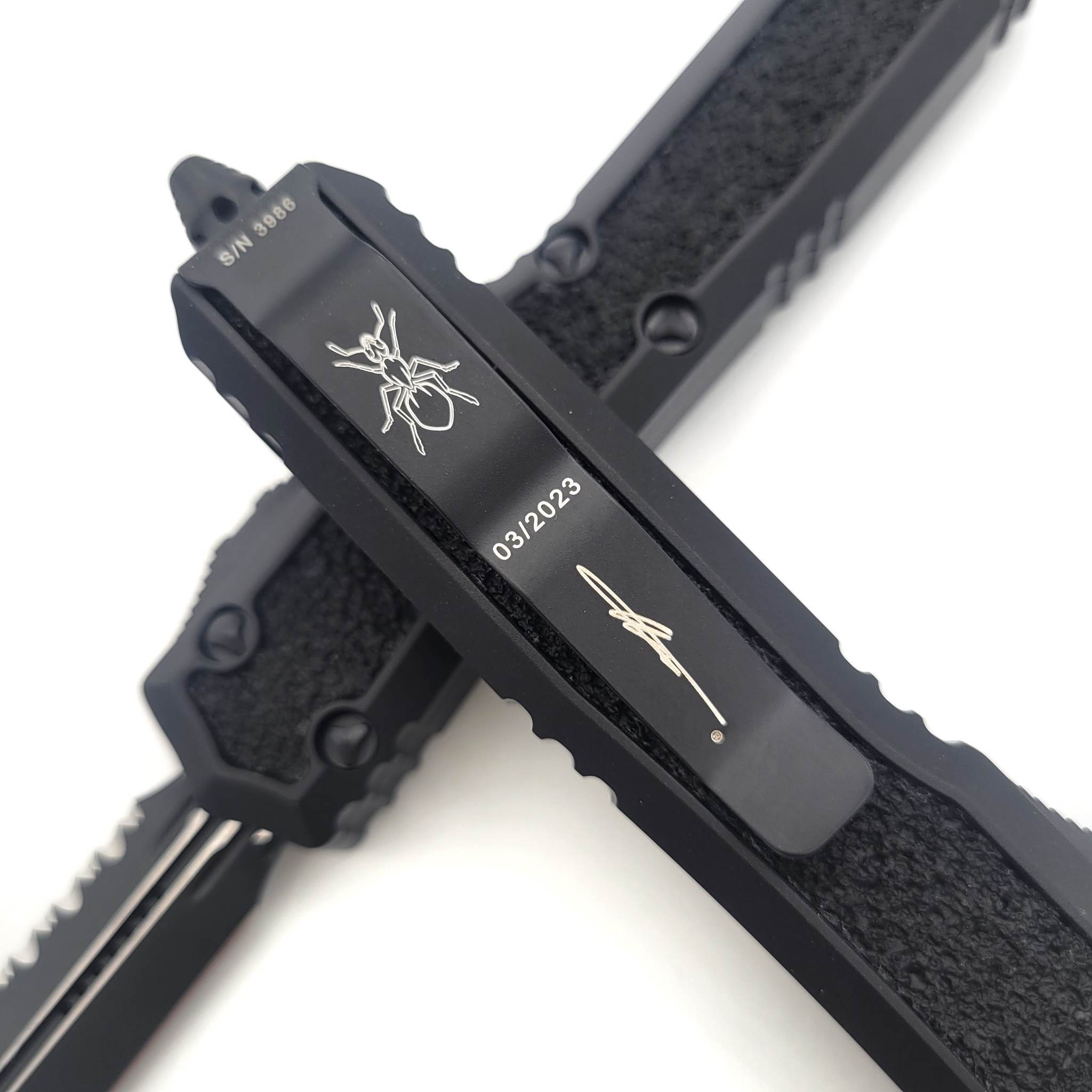 Microtech Makora 206-3TS Black Tactical Double Edge Full Serrated