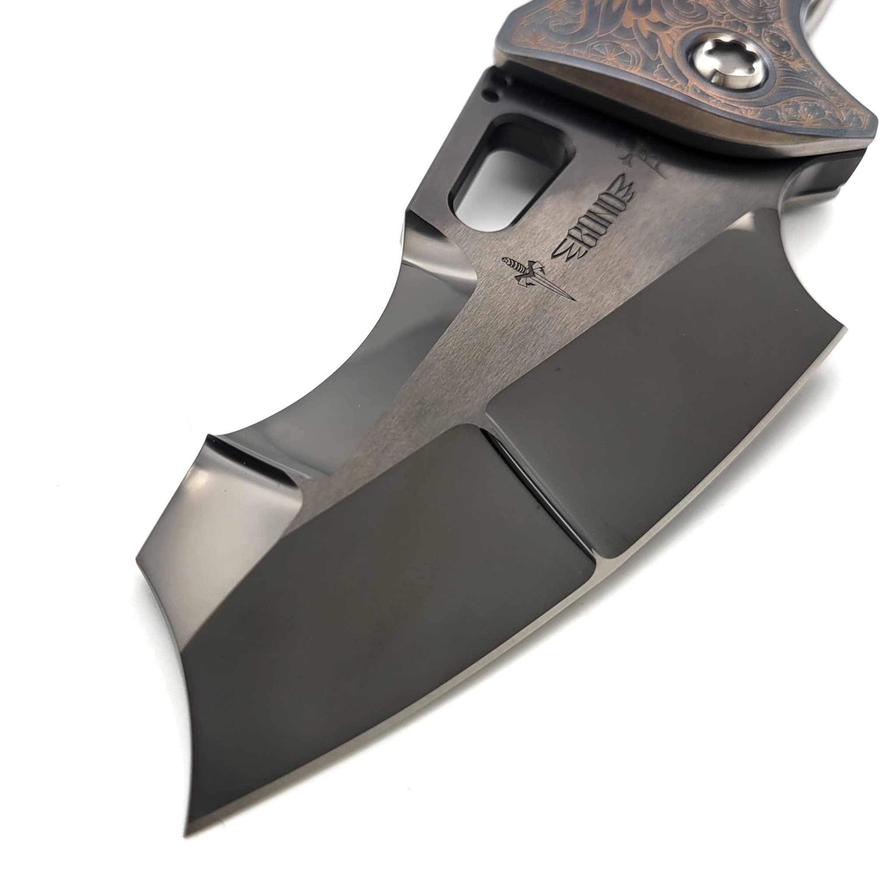 Marfione Custom/Borka Blades/Ti2 Design Shylock Root Beer Winged