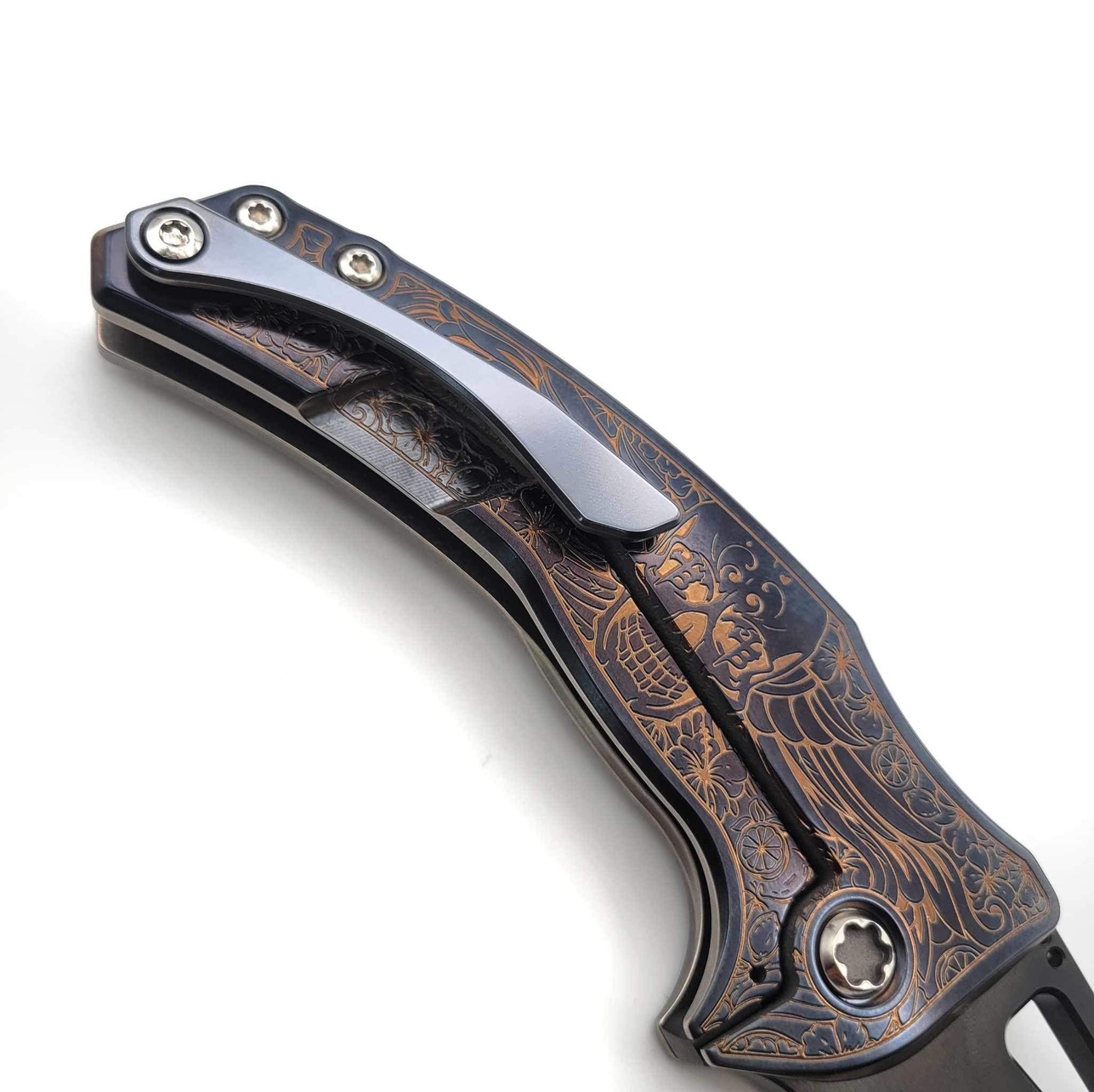 Marfione Custom/Borka Blades/Ti2 Design Shylock Root Beer Winged