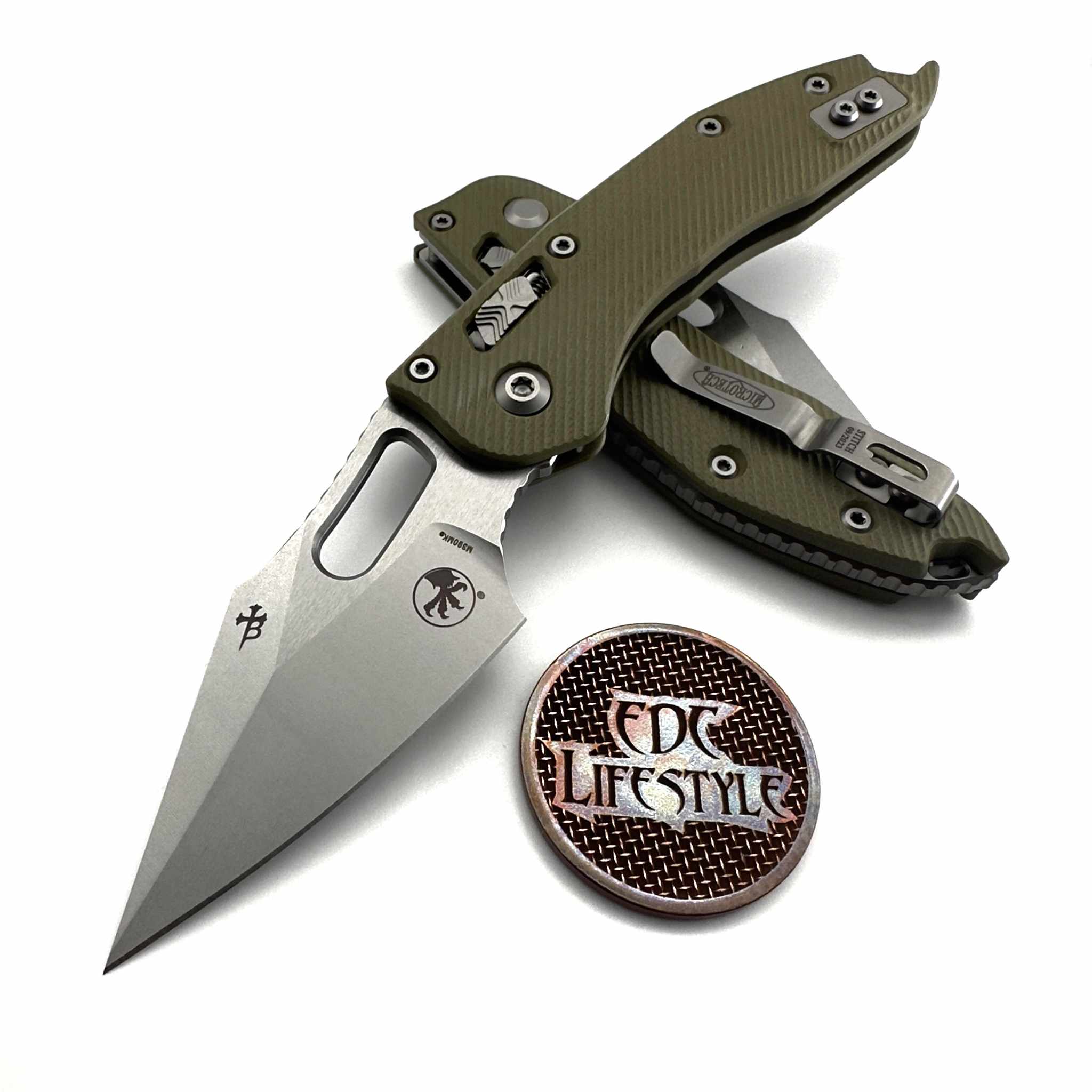 Microtech Stitch Ram-Lok 169RL-10FLGTOD Fluted OD Green G-10