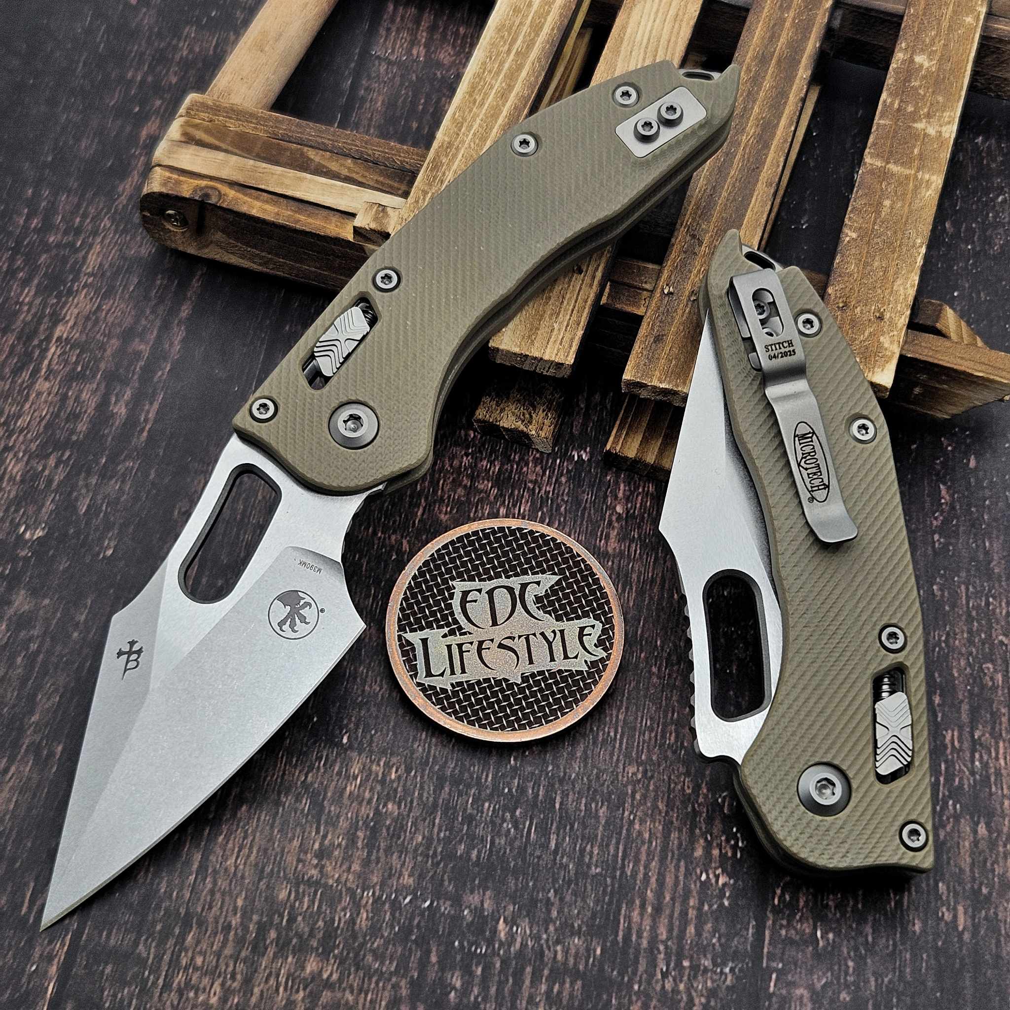 Microtech Stitch Ram-Lok 169RL-10FLGTTA Fluted Tan G-10