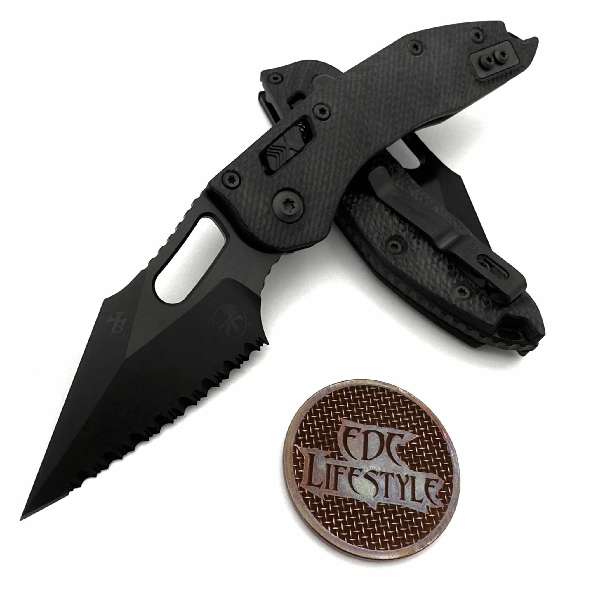 Microtech Stitch Ram-Lok 169RL-3DLCTFLCFS Fluted Carbon Fiber DLC