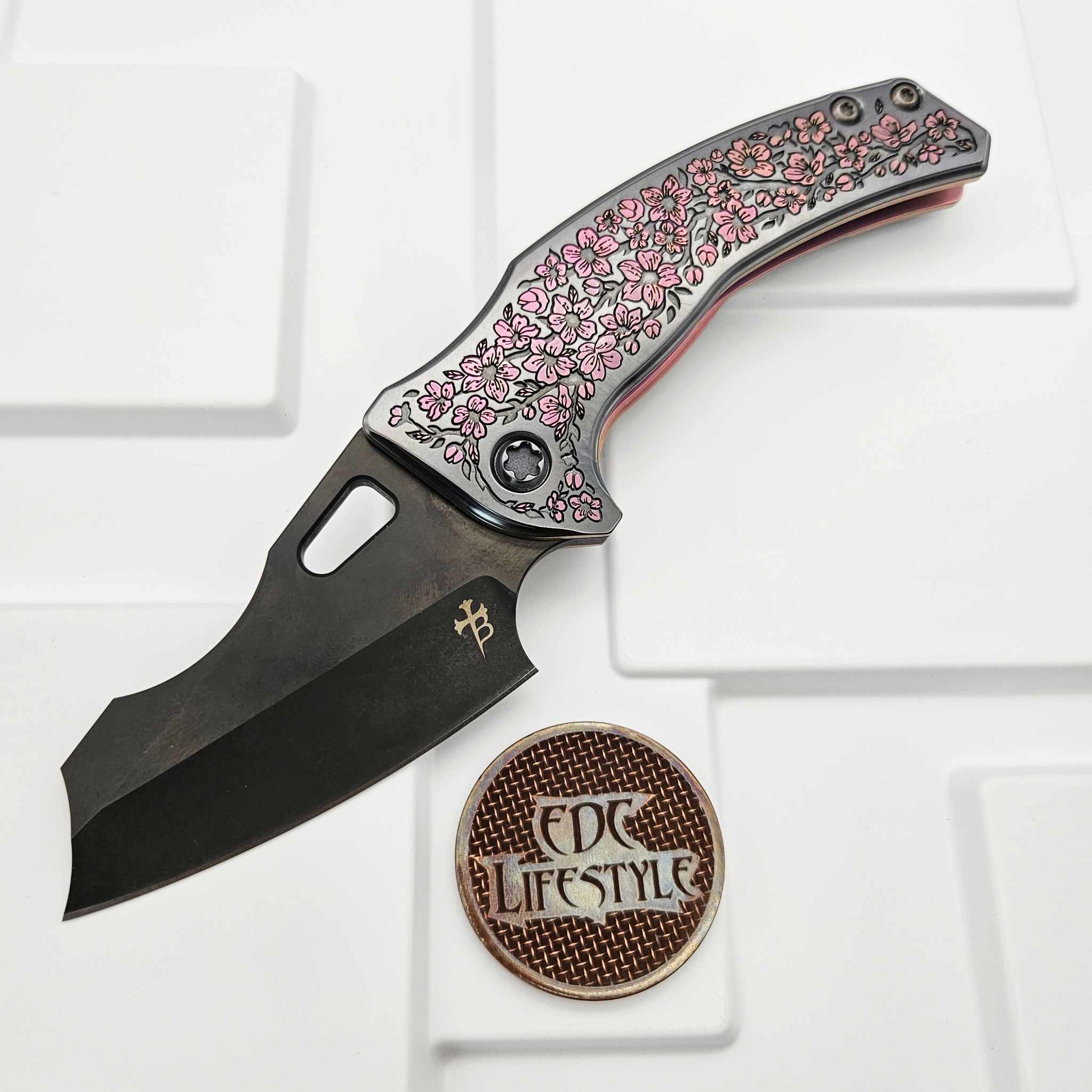 Borka Blades/Ti2 Design Sakura Pink Oreo Shylock DLC Blade - Preowned