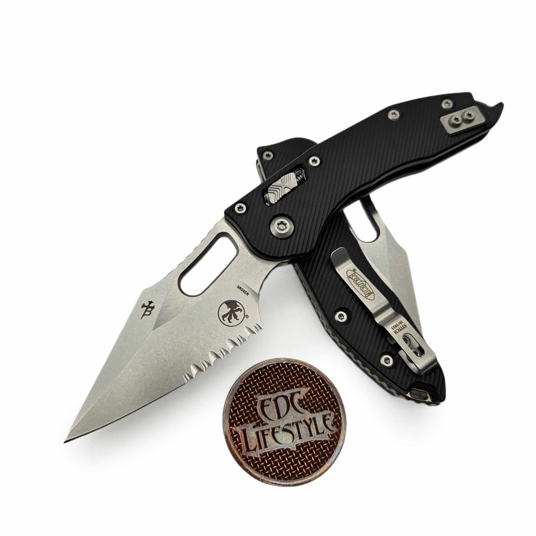 Microtech Stitch Ram-Lok 169RL-11FL Black Fluted Aluminum