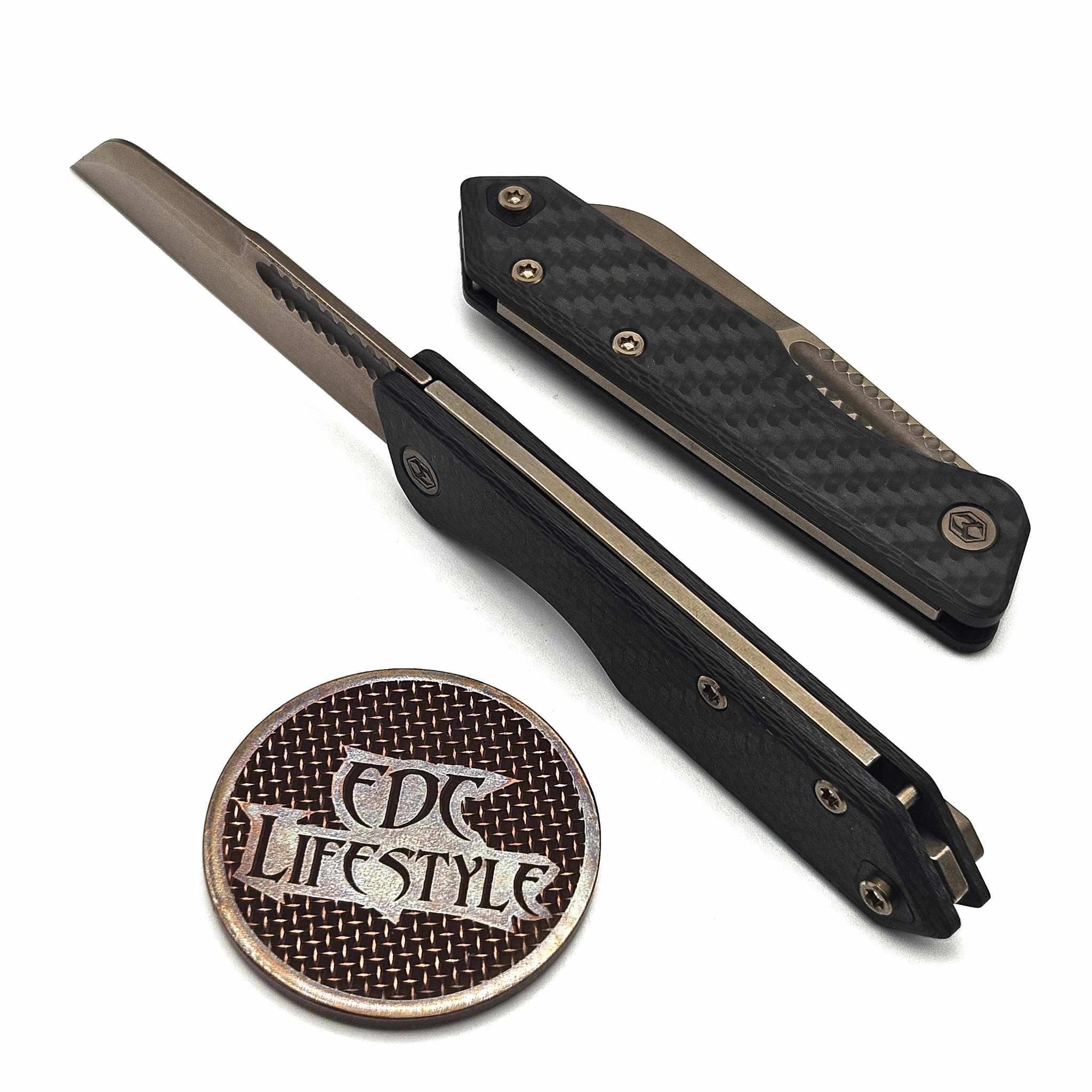 Heretic Jinn Slipjoint Bronze S/E Carbon Fiber H013-7A-CF