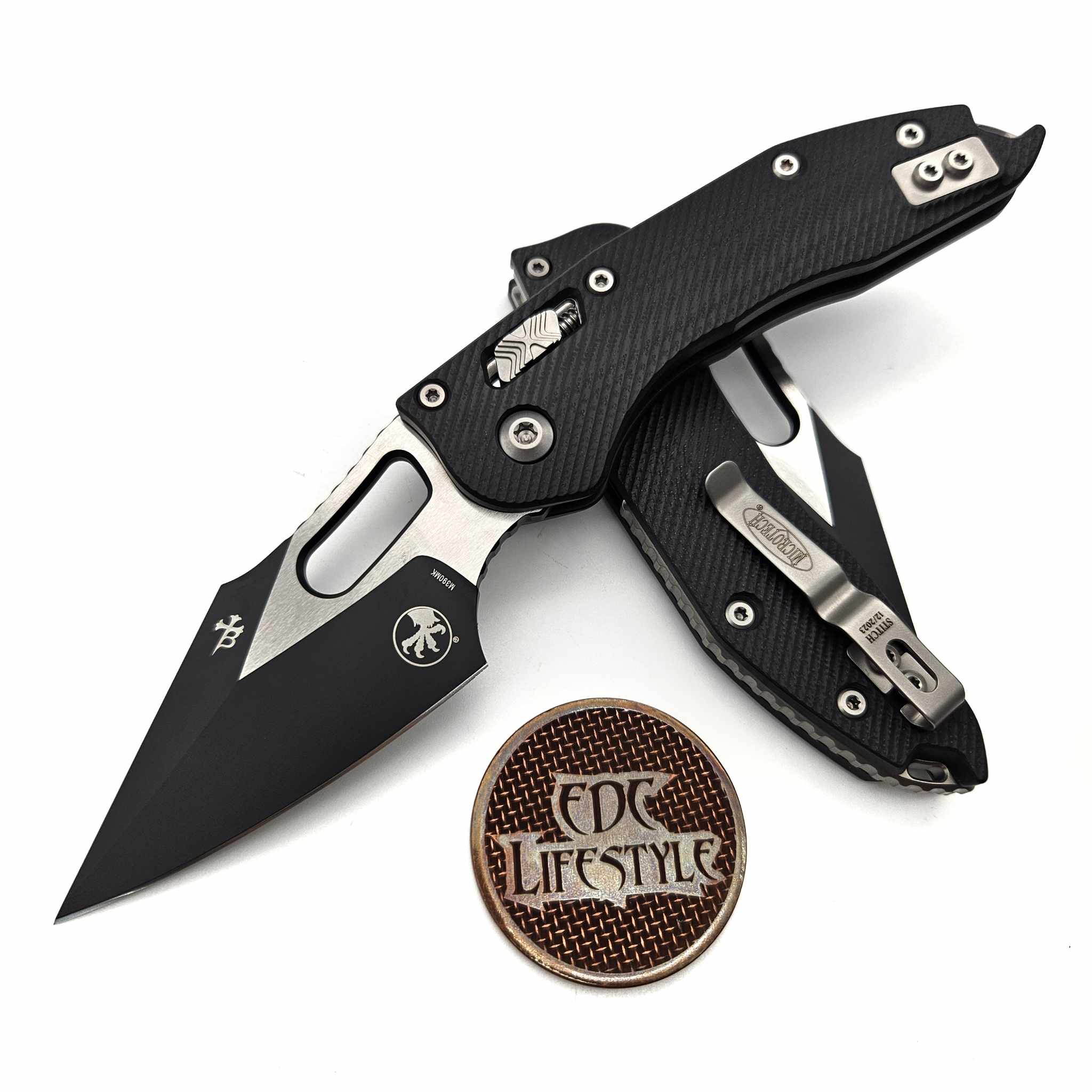 Microtech Stitch Ram-Lok 169RL-1FLGTBK Fluted Black G-10 Black