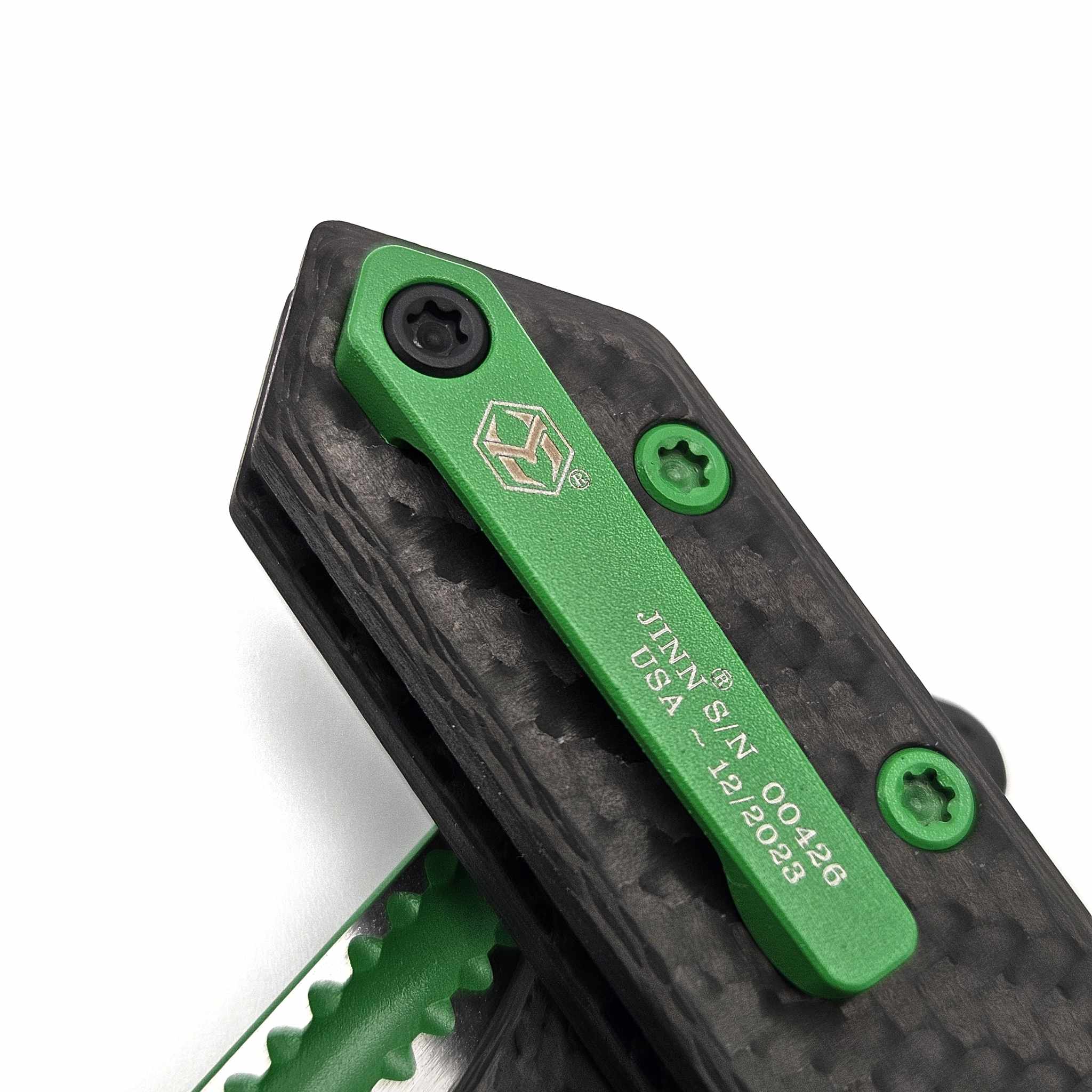 DENIS WICK 4C ジェイ・ジェニングス ほぼ新品！ Heretic Jinn Slipjoint S/E Carbon Fiber Toxic Green Bade & HW H013