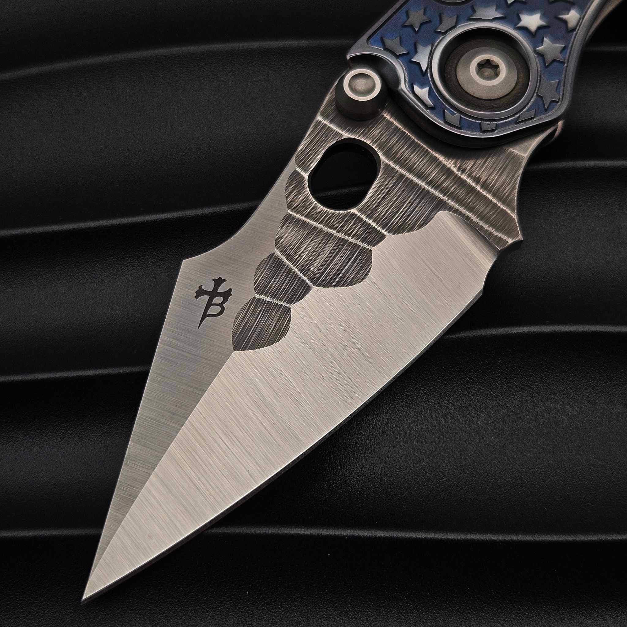 Borka Blades/Ti2 Design Stitch 2024 Patriot Titanium Handle - Rock