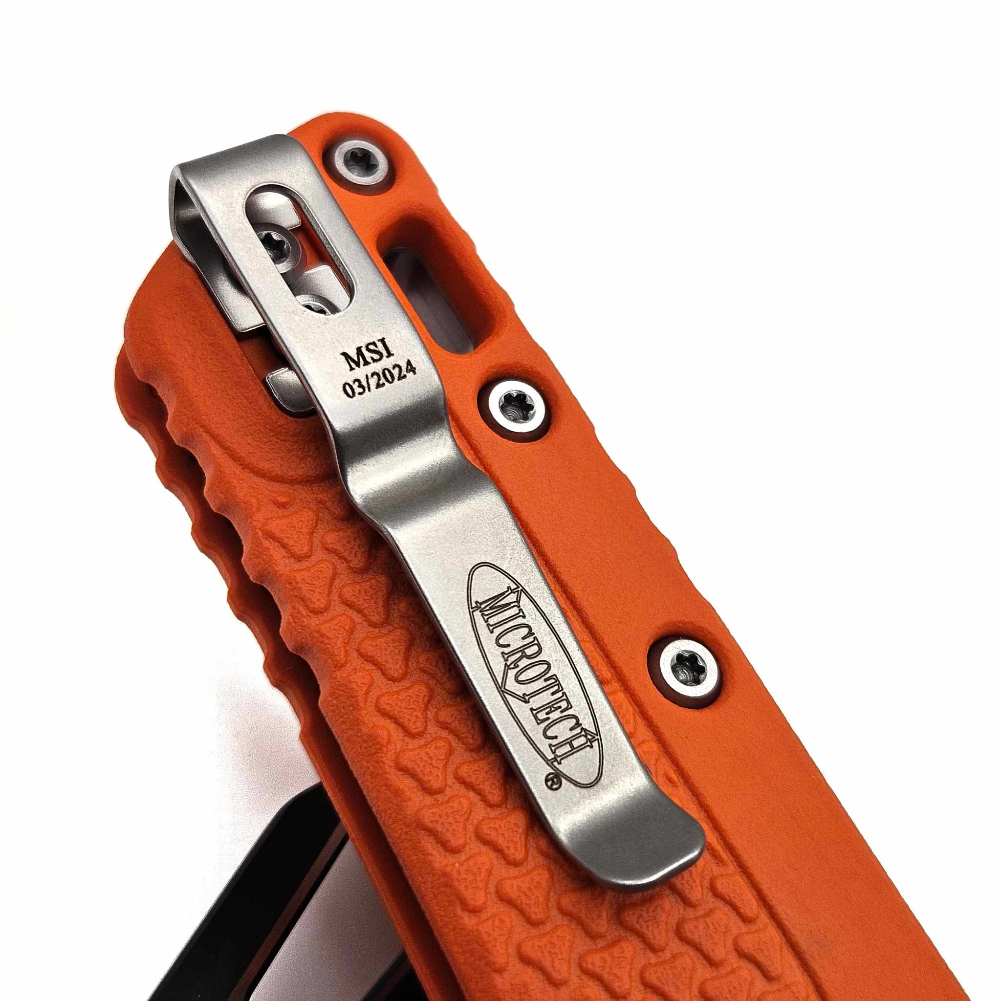 Microtech MSI Ram-Lok Orange Tri-Grip Polymer 3.85