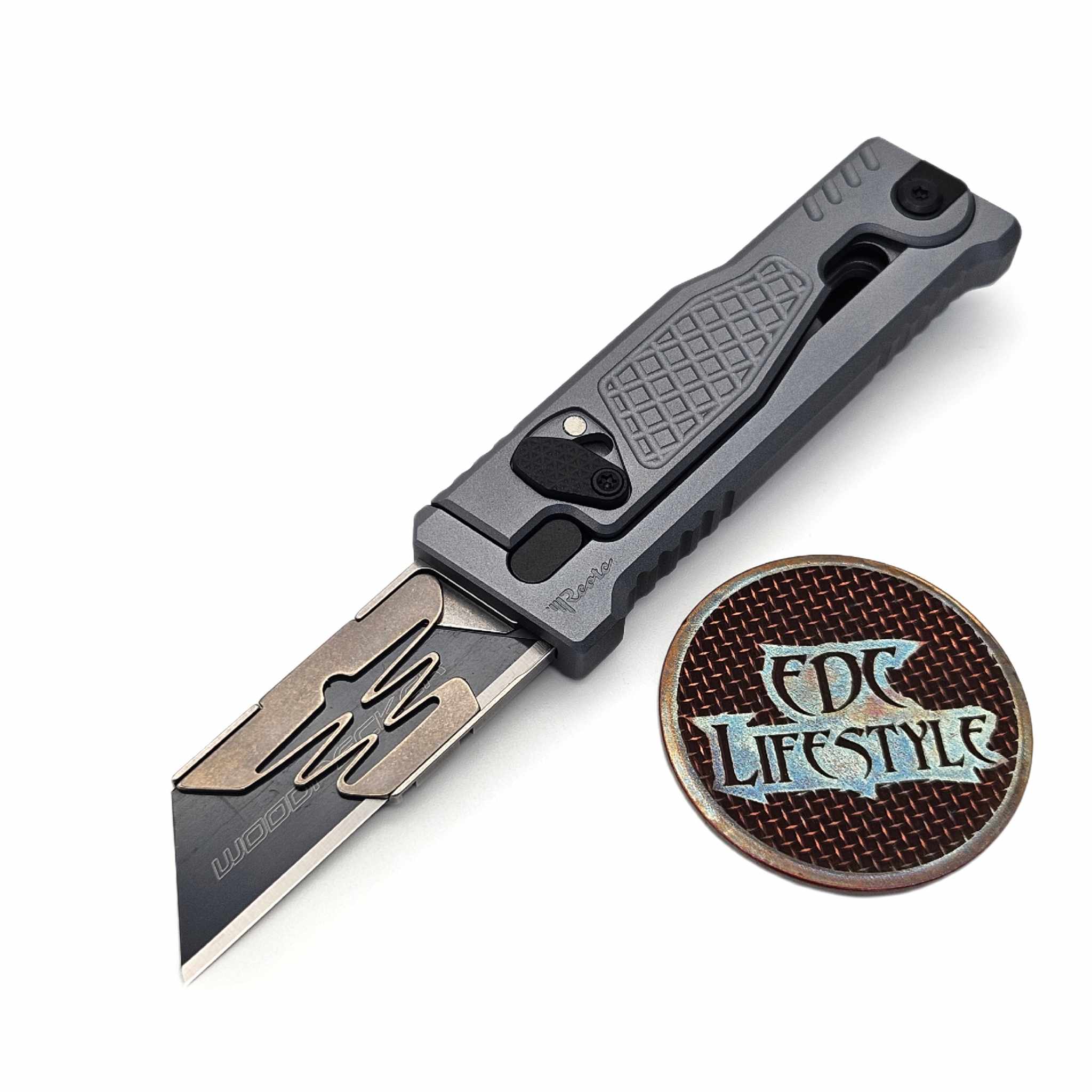 Reate Knives EXO-U Gravity Knife Diamond Silver Aluminum