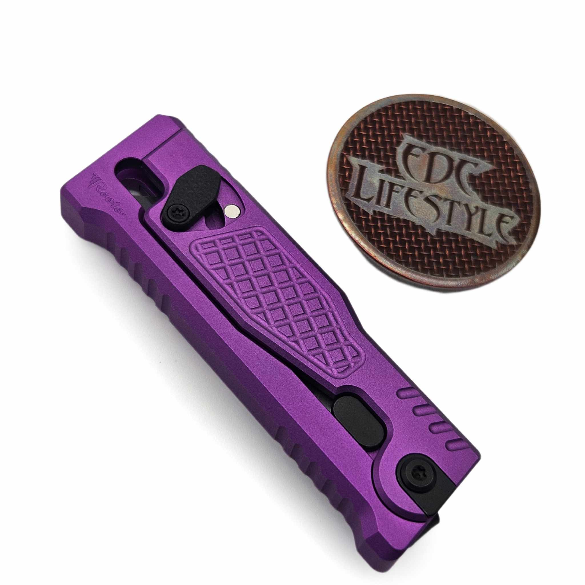 Reate Knives EXO-U Gravity Knife Diamond Purple Aluminum (2.3
