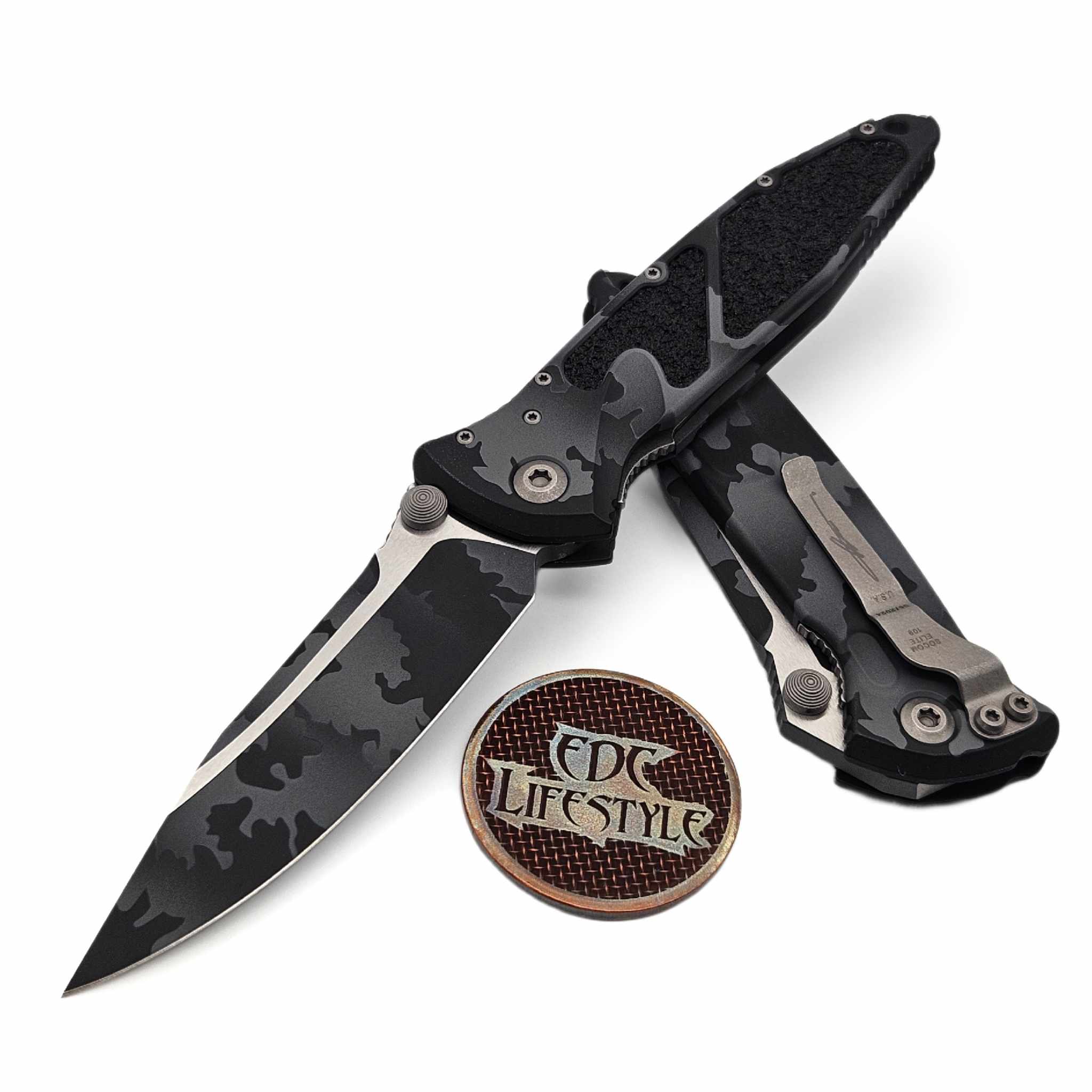 EGDE【L-XL 2枚セット！秒速完売品！】CAMOUFLAGE 黒猫/GMW Microtech Socom Elite Manual Urban Camo 4