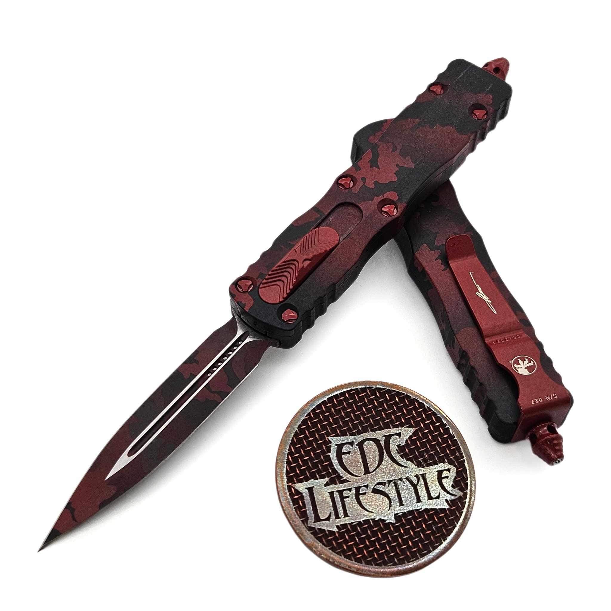 Microtech 225-1RCS Red Camo Dirac Double Edge