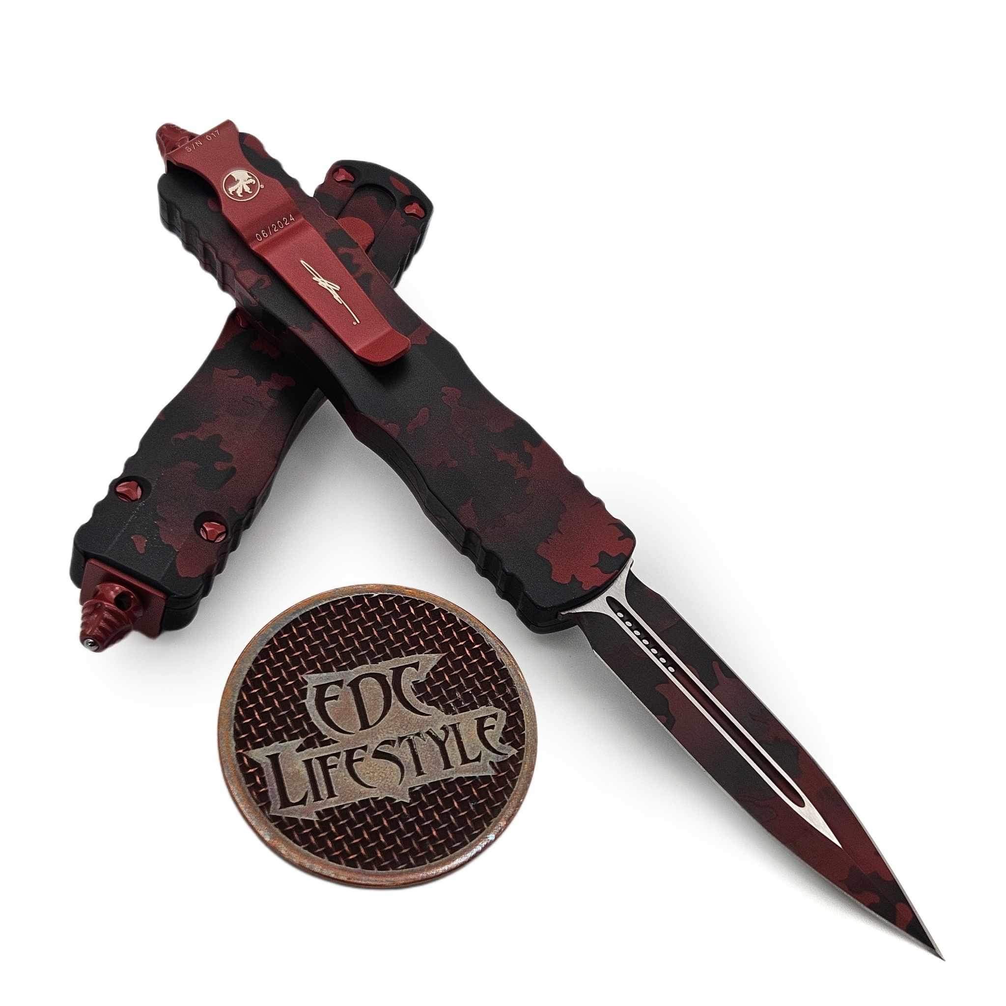 Microtech 225-1RCS Red Camo Dirac Double Edge