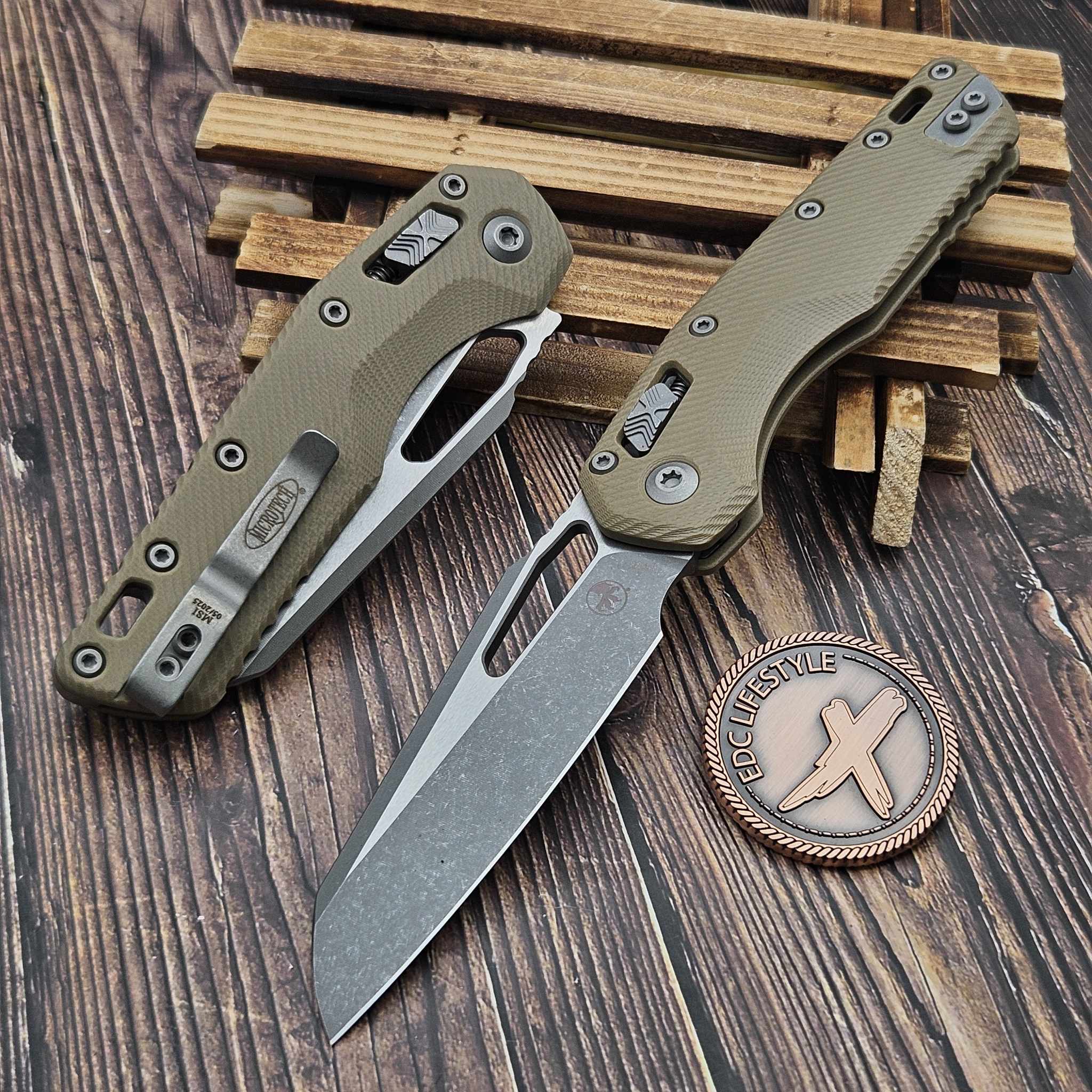 Microtech MSI Ram-Lok Tan Fluted G-10 3.85