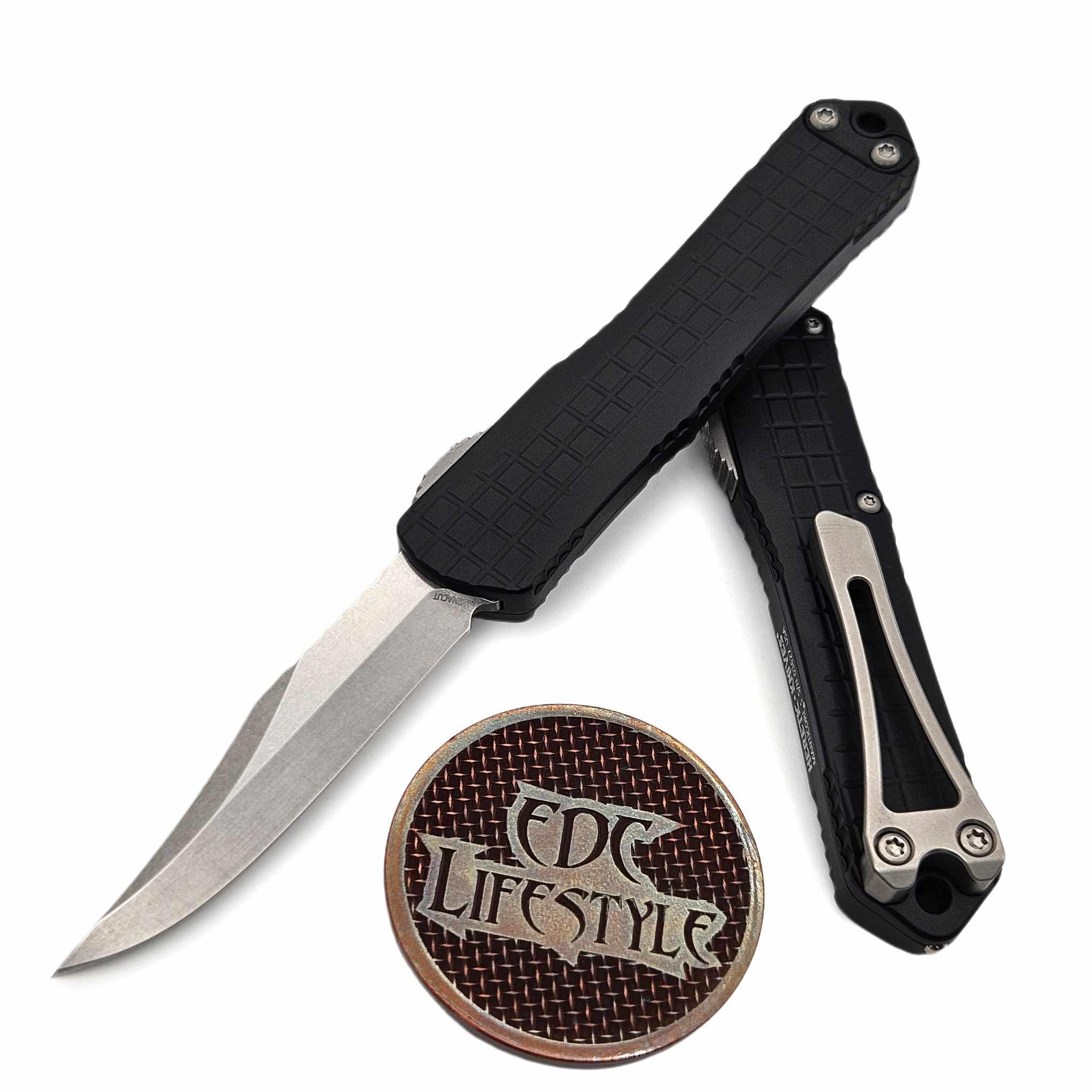 Heretic Manticore S Black Frag Grenade Grip Bowie Stonewash