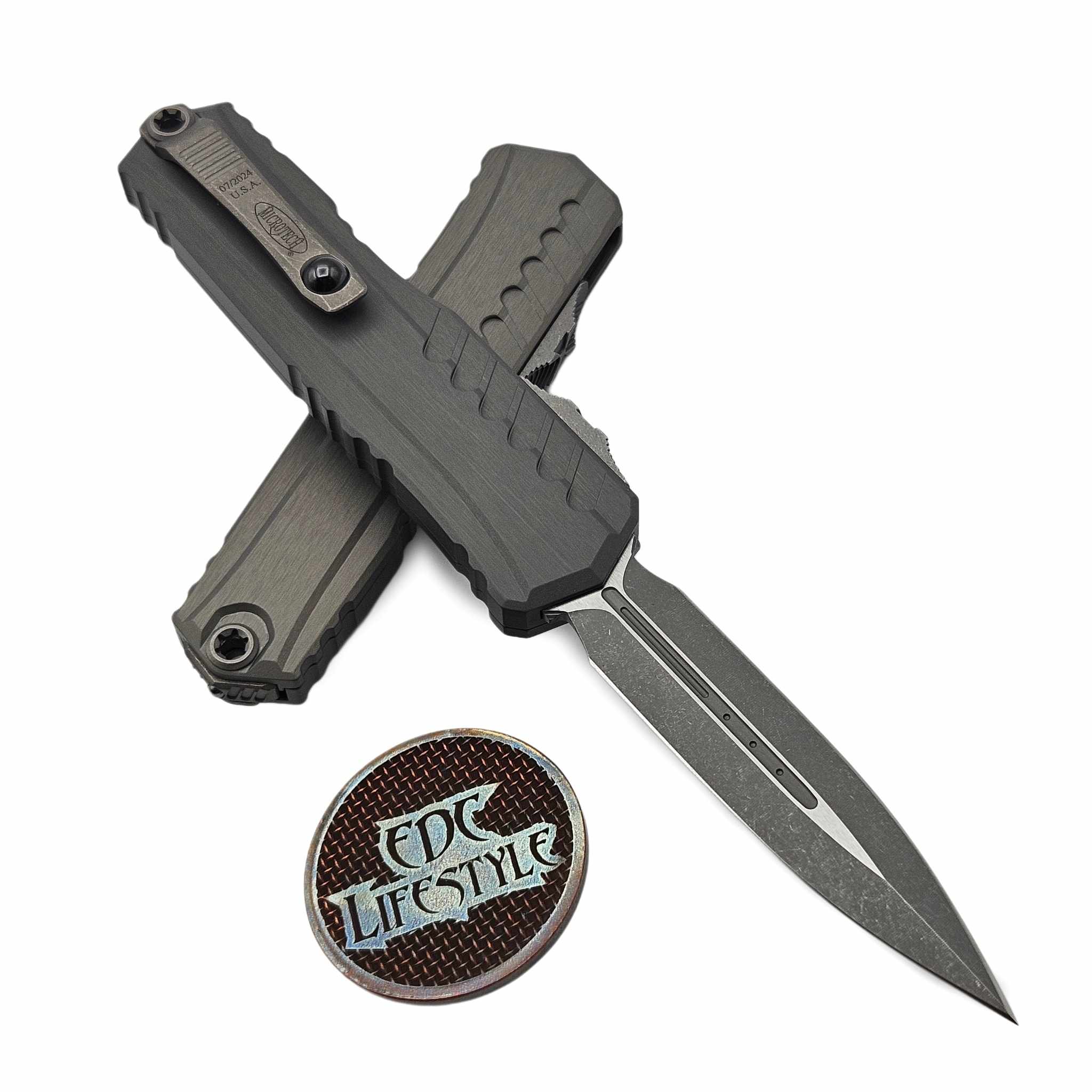 Microtech Cypher II D/E Double Edge 1242-10APNC Natural Clear