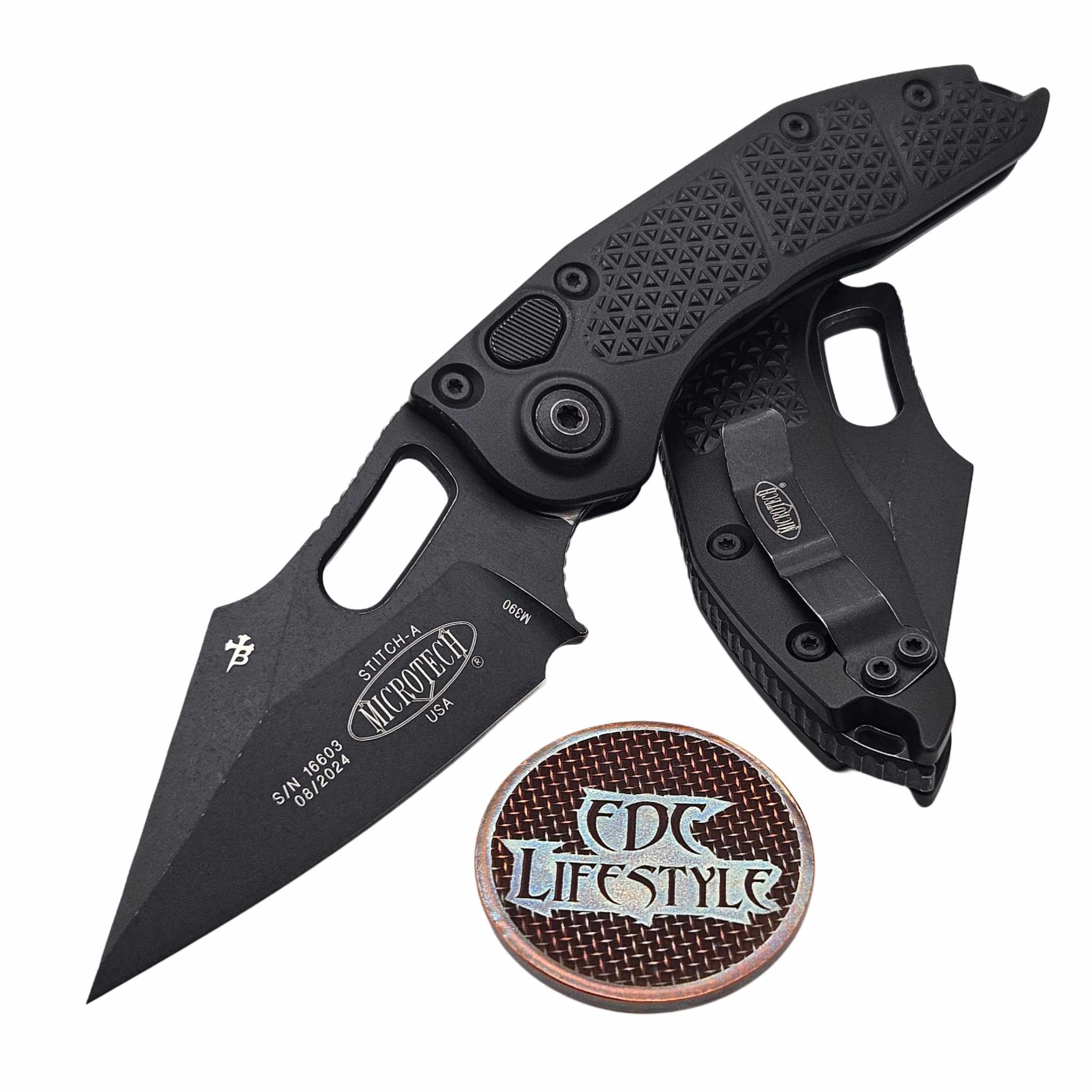 Microtech Borka Auto Stitch S/E 169-1AP Black Apocalyptic Blade