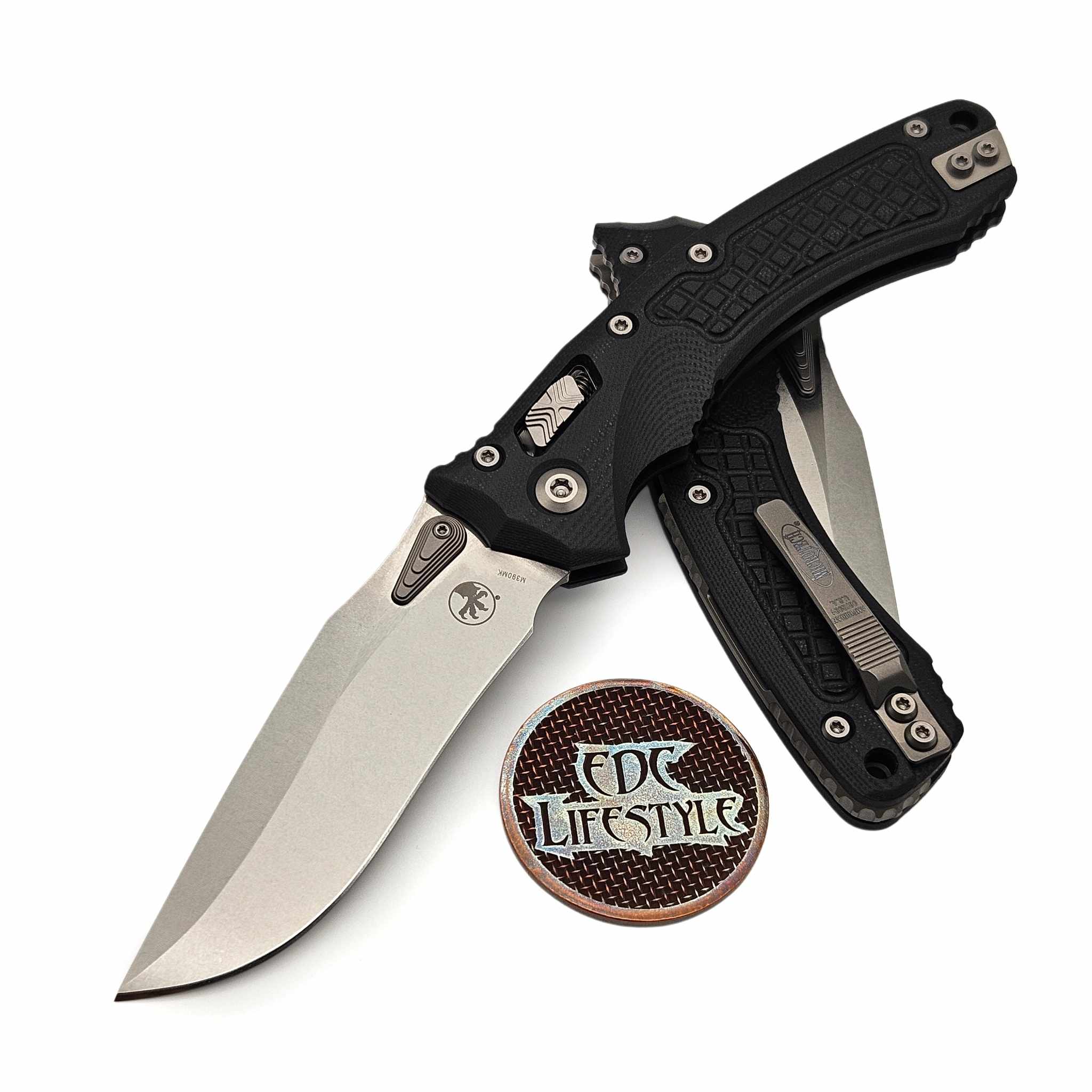 Microtech Amphibian Manual Ram-Lok Black Frag G-10 3.88