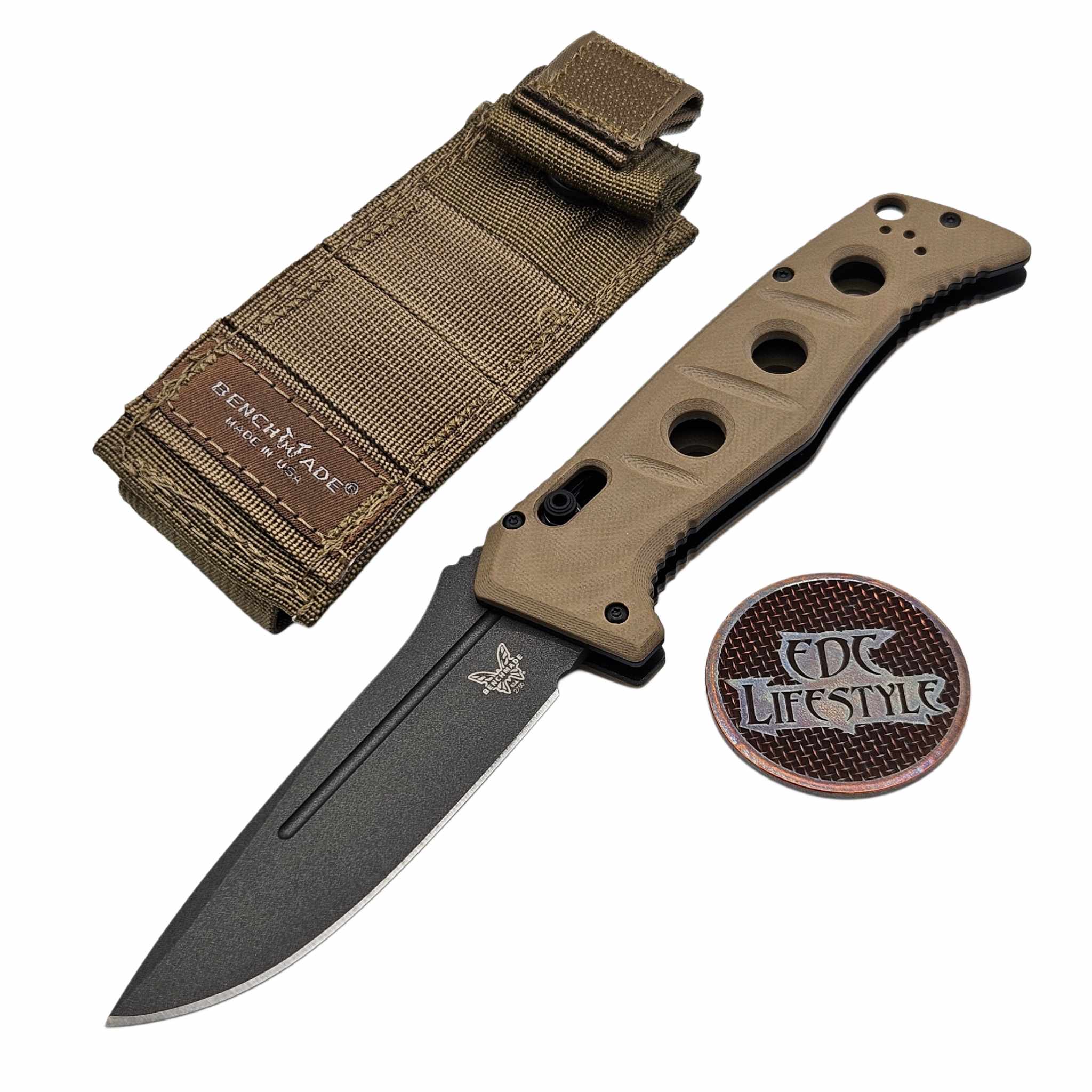Benchmade Auto Adamas Desert Tan G10 Folder 3.8