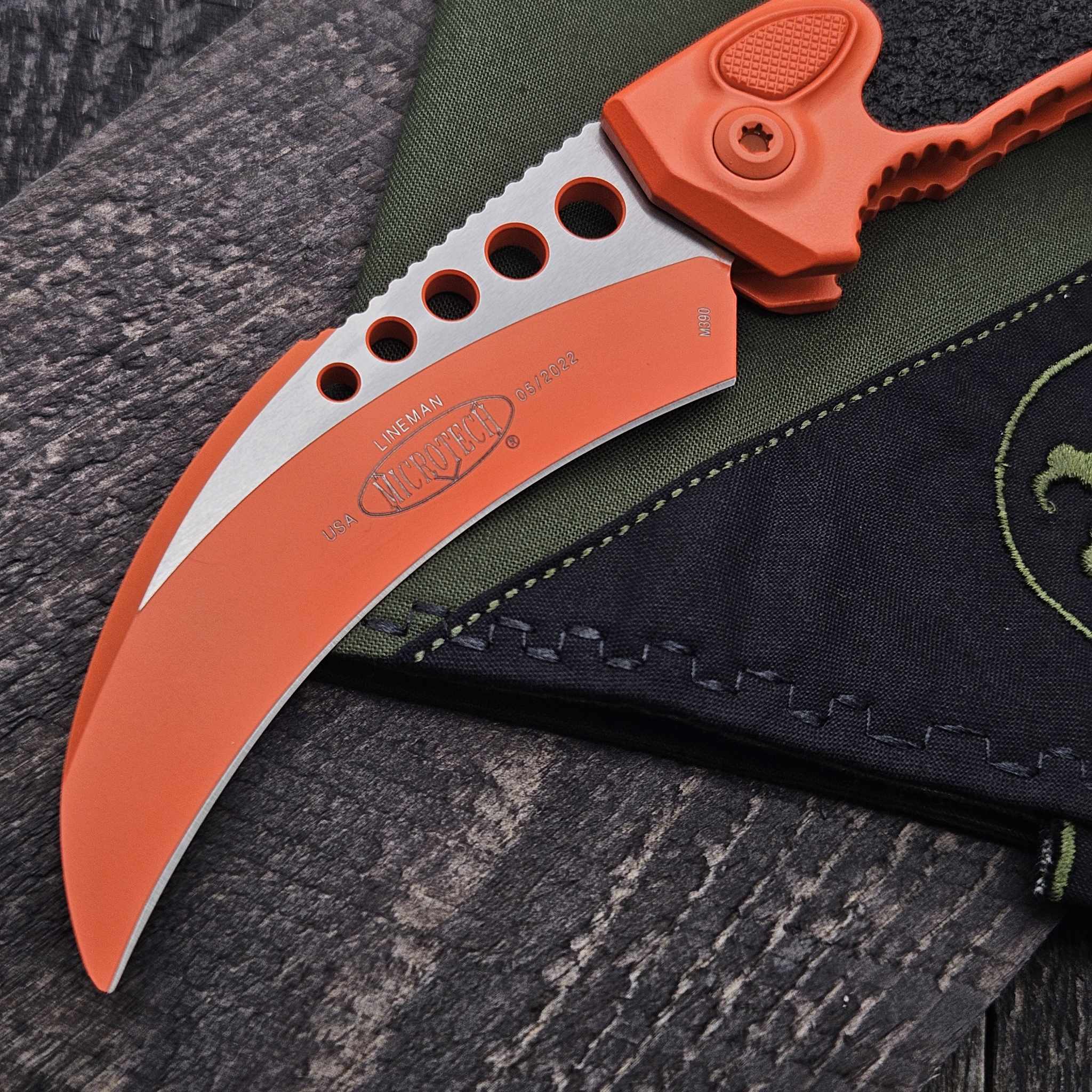 Microtech Lineman Tool Safety Orange 265-1COR - Serial 001