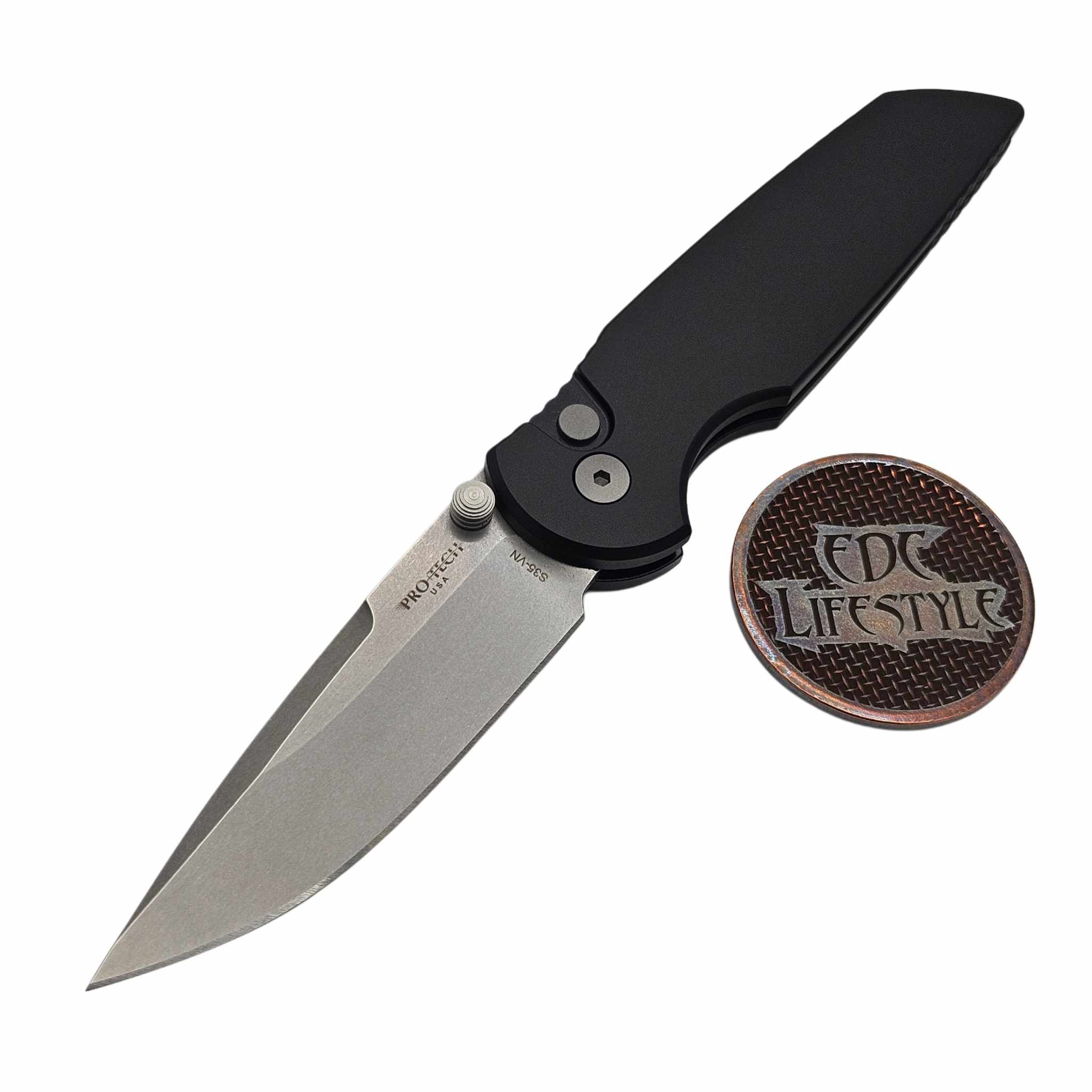Pro-Tech Knives TR-3 Integrity Thumbstud Manual - Solid Black