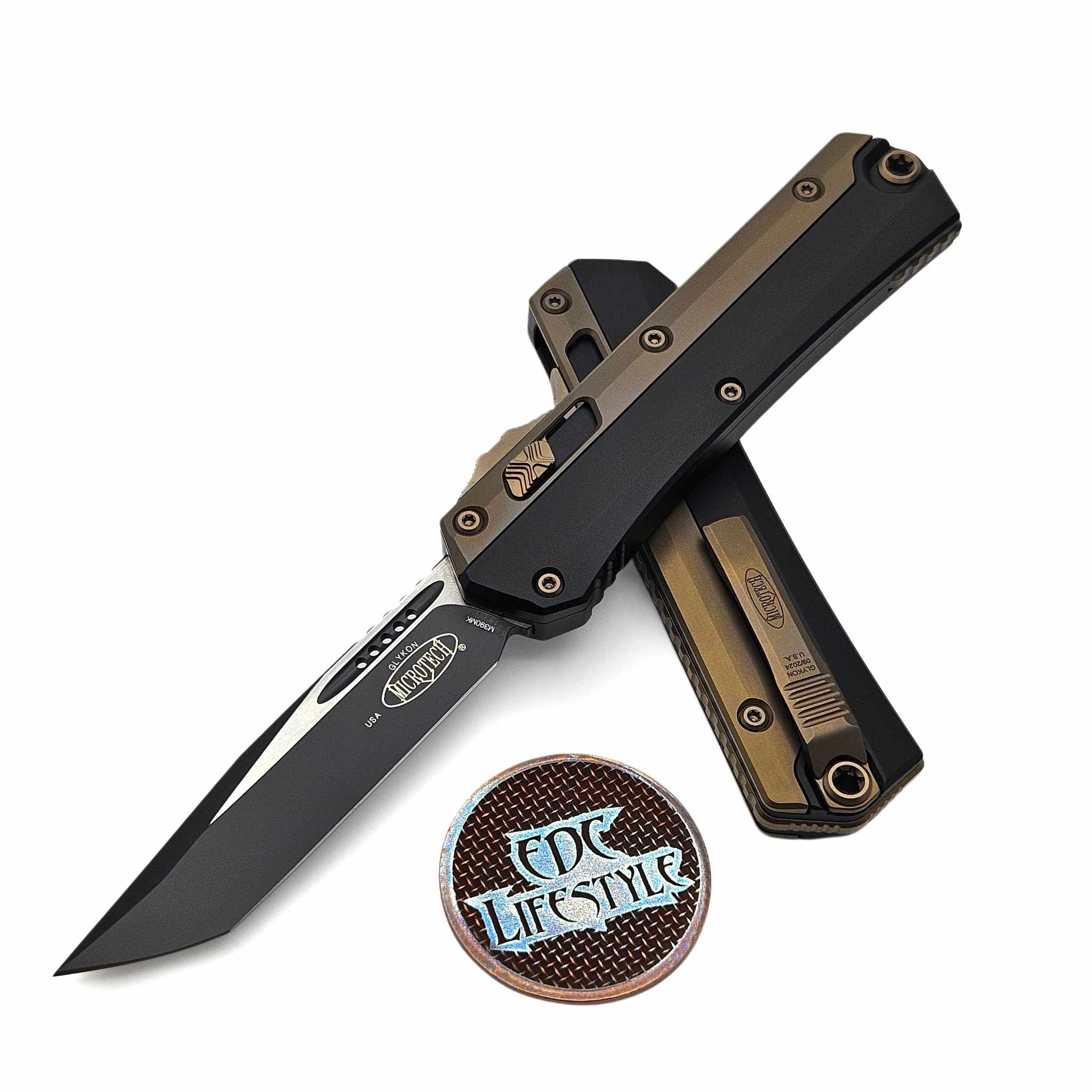 Microtech Knives Glykon T/E 185-1BK-Z2 Tanto Black Standard w
