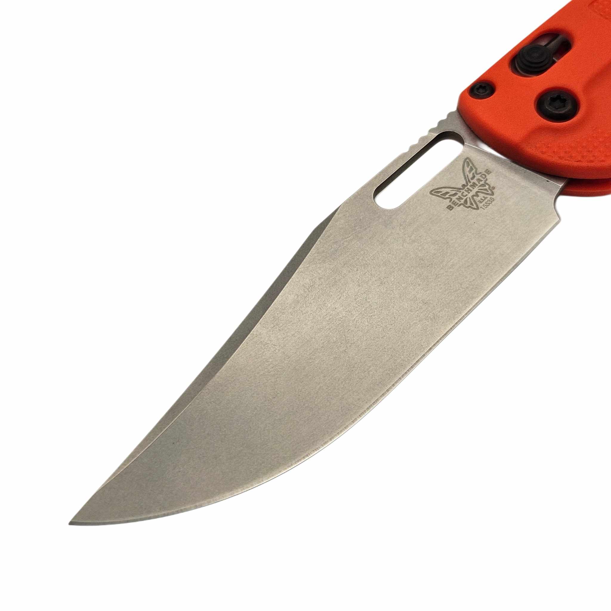 Benchmade Taggedout | Orange Grivory AXIS Lock Clip-Point 3.5