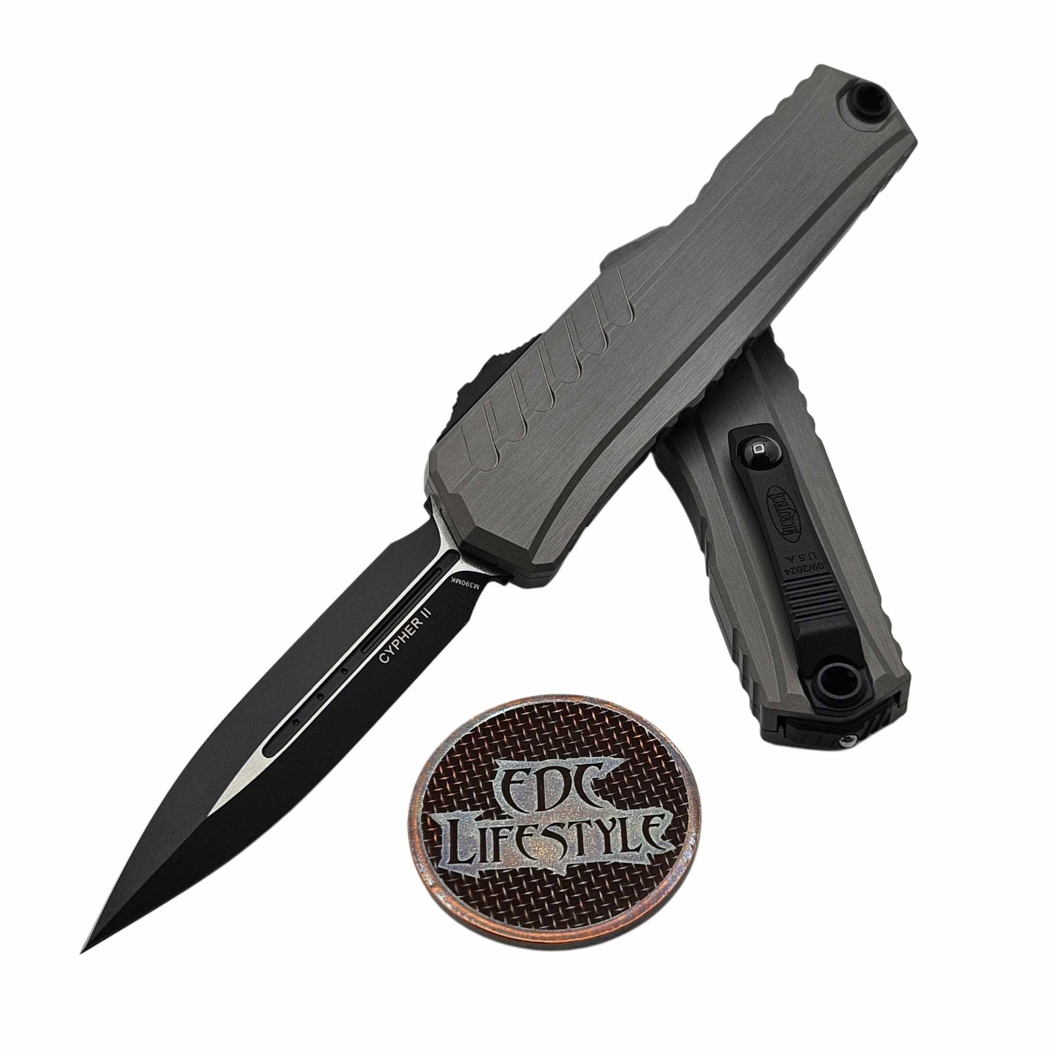 Microtech Cypher II D/E 1242-1NC Natural Clear Black Standard