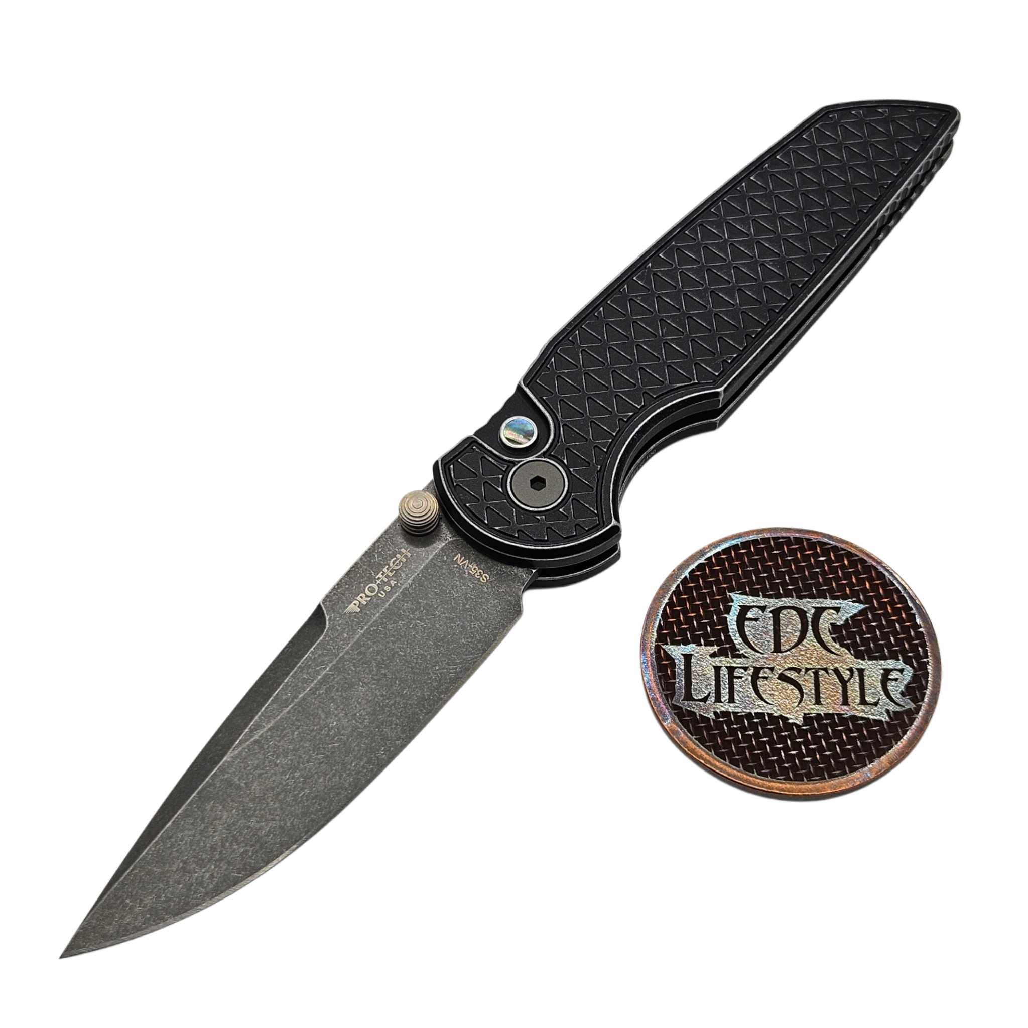 Pro-Tech Knives TR-3 Integrity Thumbstud Manual - Relic textured