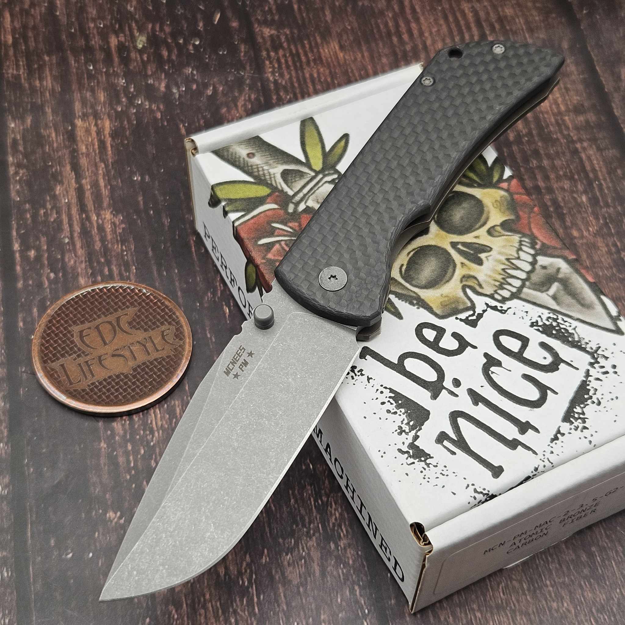 McNees Knives MAC 2 3.5 - Atomic Bronze Carbon Fiber