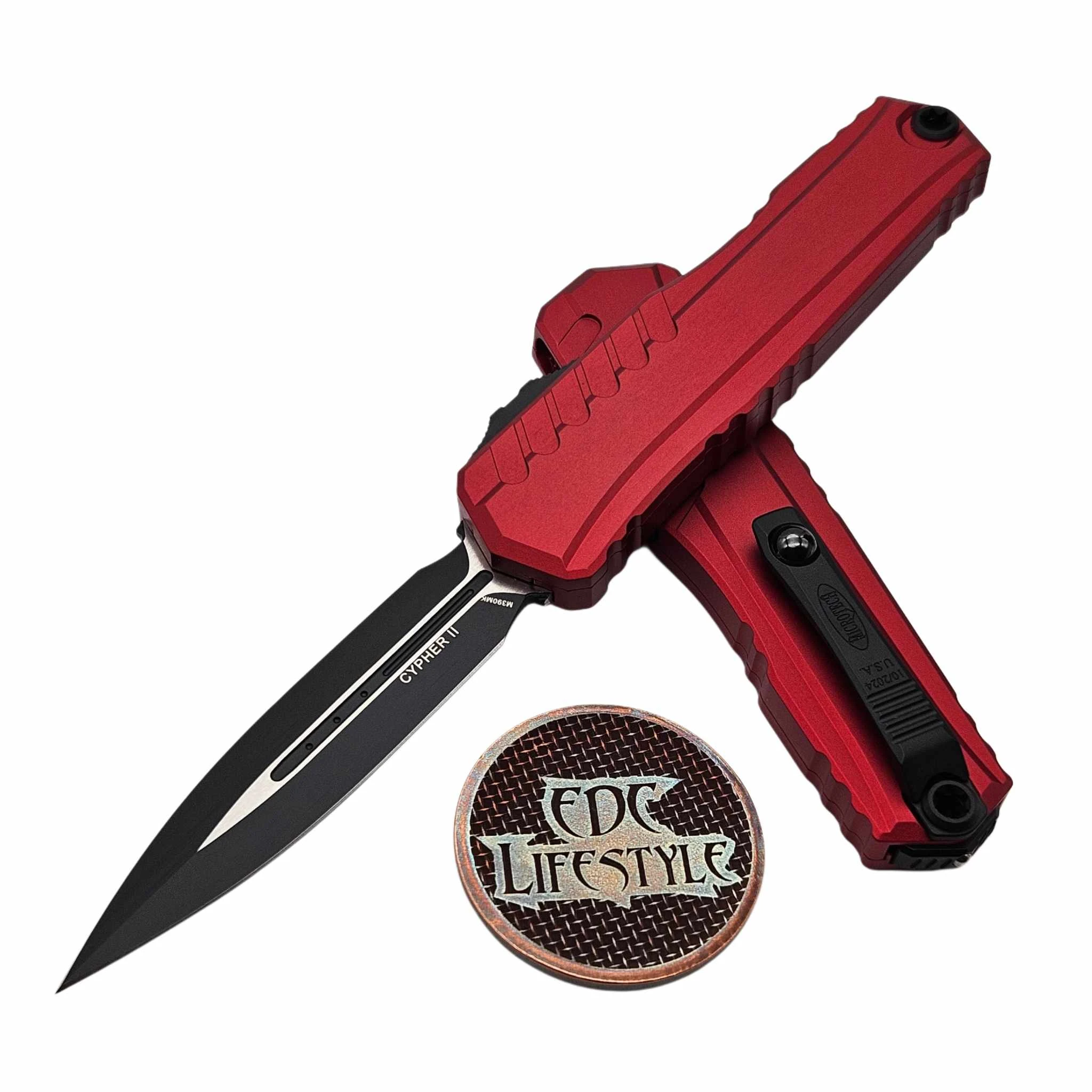 Microtech Cypher II D/E 1242-1RD Red Black Standard