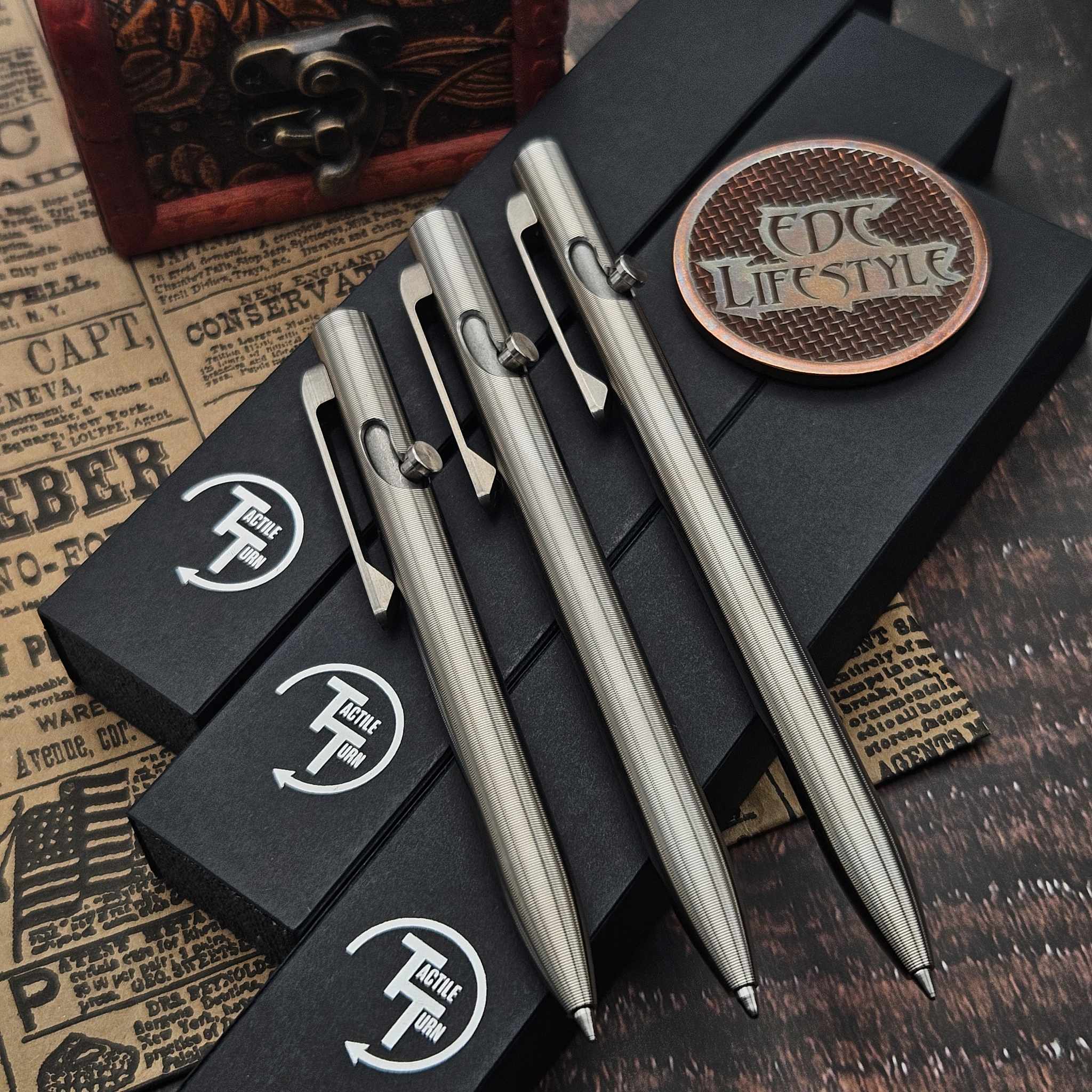Tactile Turn Slim Bolt Action Titanium Pen - Main Image