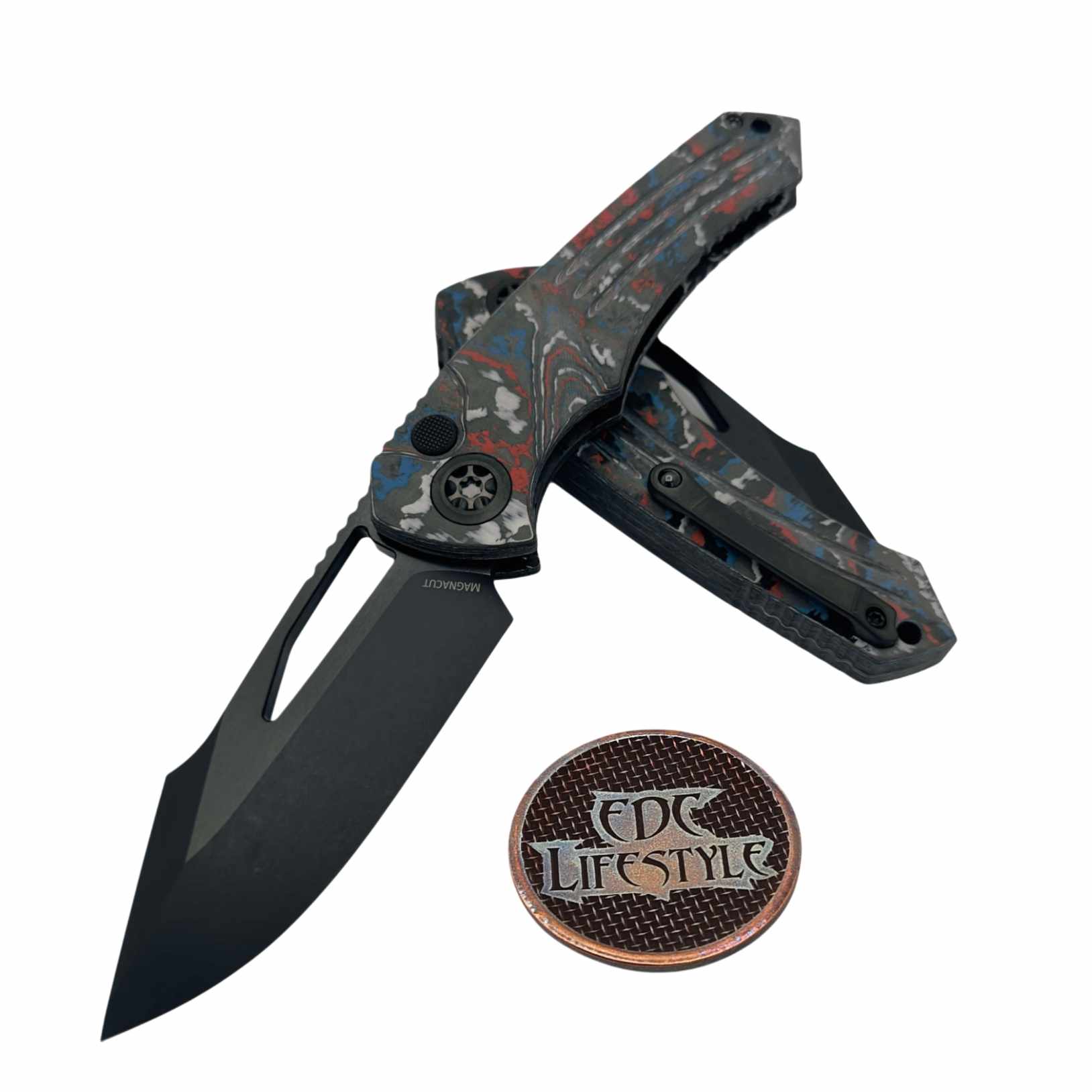 Heretic Knives H046-6A-USA/CC USA Camo Carbon Manual Button Lock