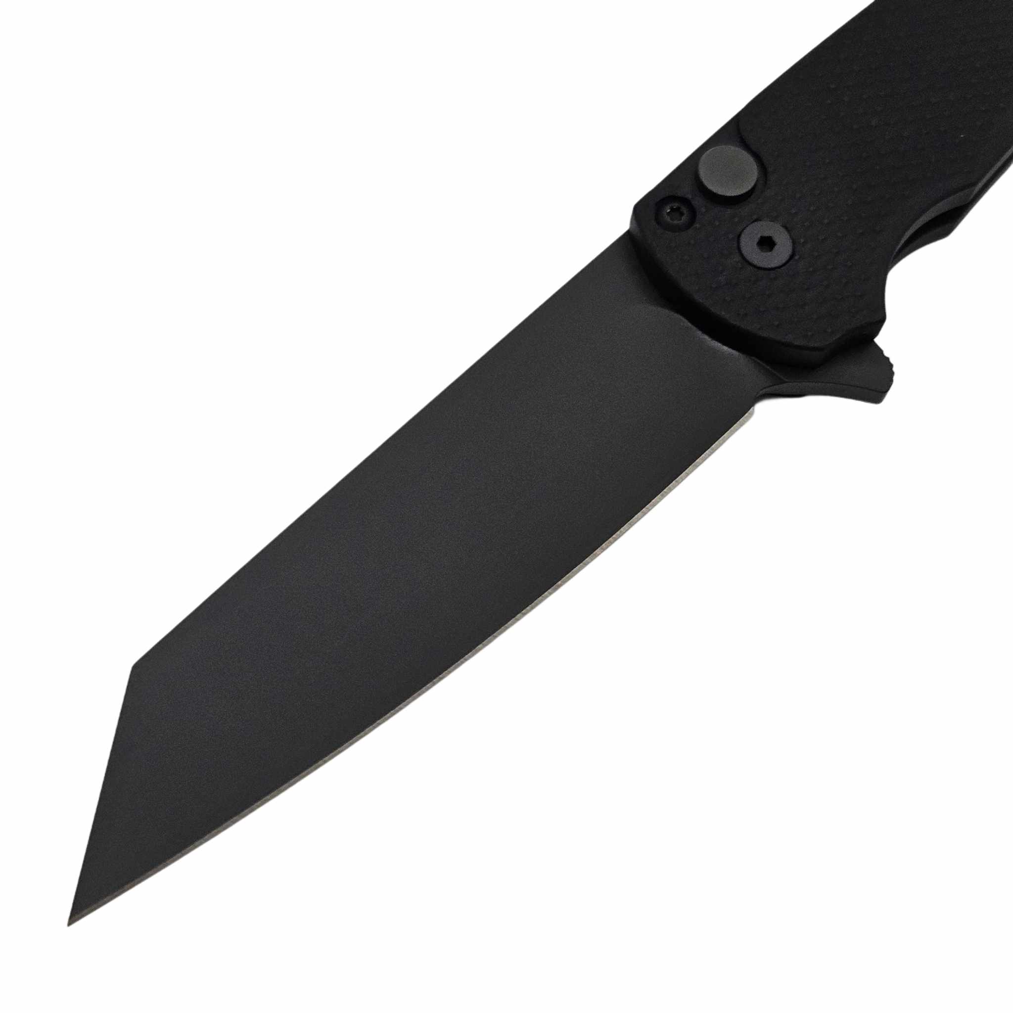 Pro-Tech Knives Malibu Flipper Textured Black Handle, DLC