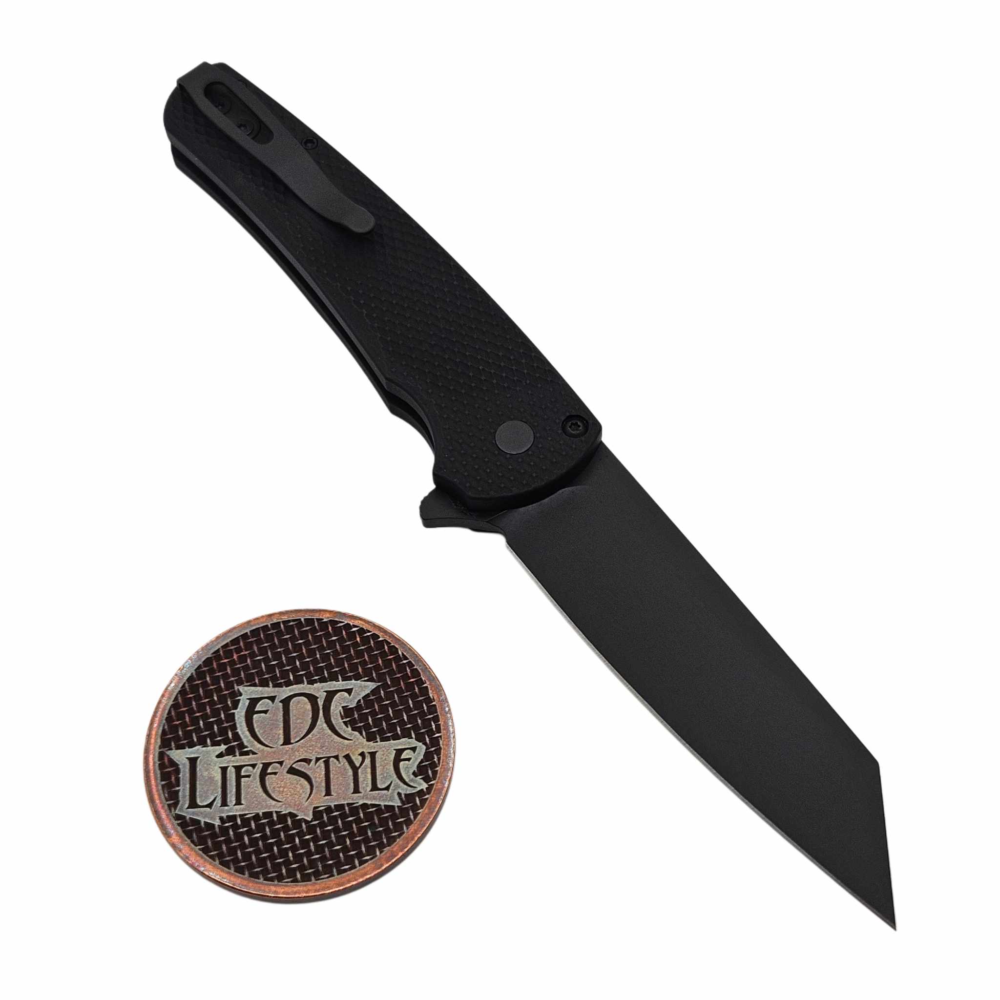 ◆ept◆ MALIBU BLACK 11715381 Pro-Tech Knives Malibu Flipper Textured Black Handle, DLC