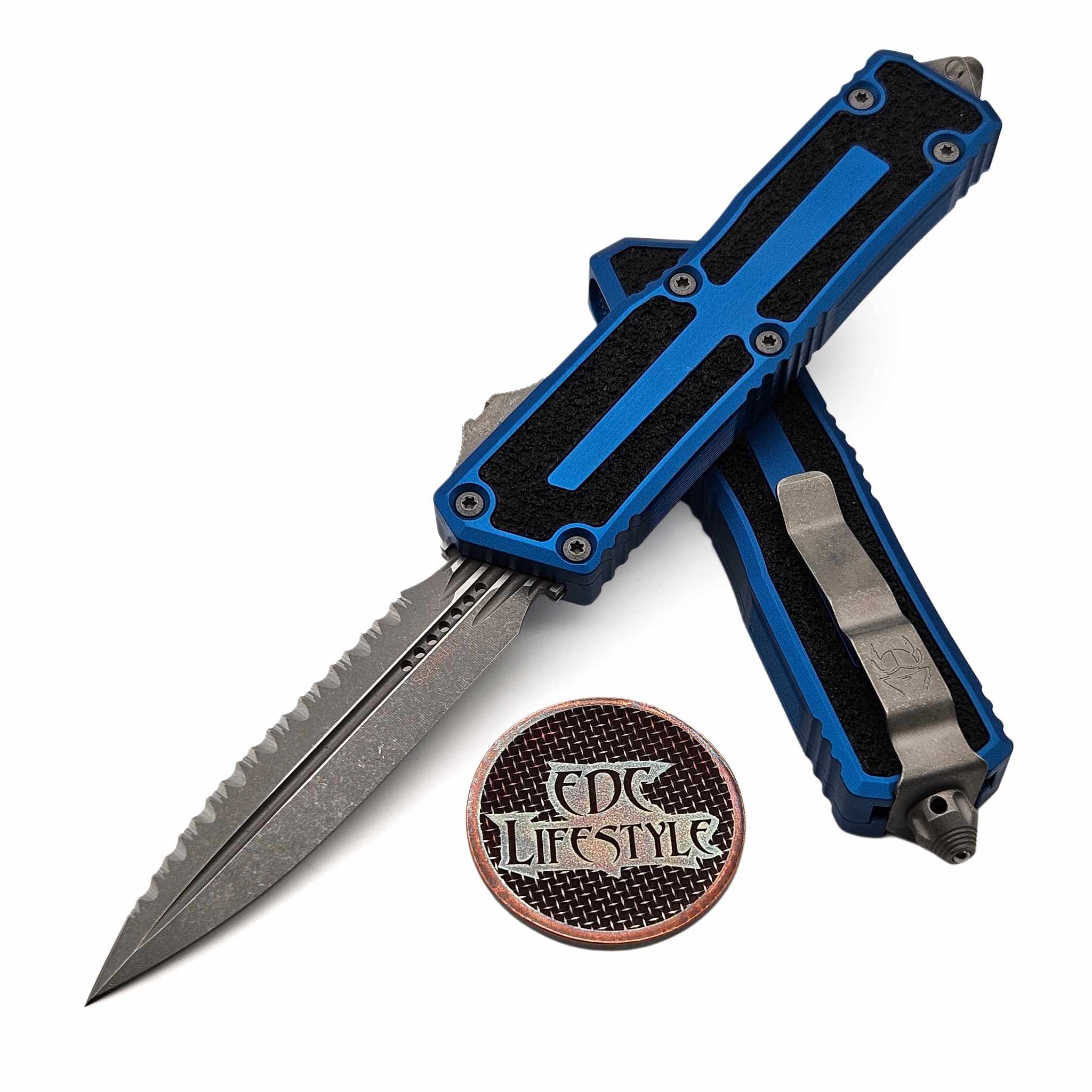 Microtech Scarab II D/E Gen III 1280-12APBL Blue Apocalyptic
