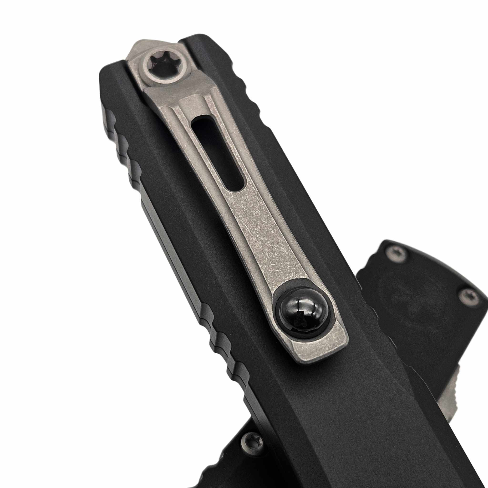 ユーフレックスGS906　美品 Microtech Ultratech ZBP 1122-11AP Black Double Edge Partial
