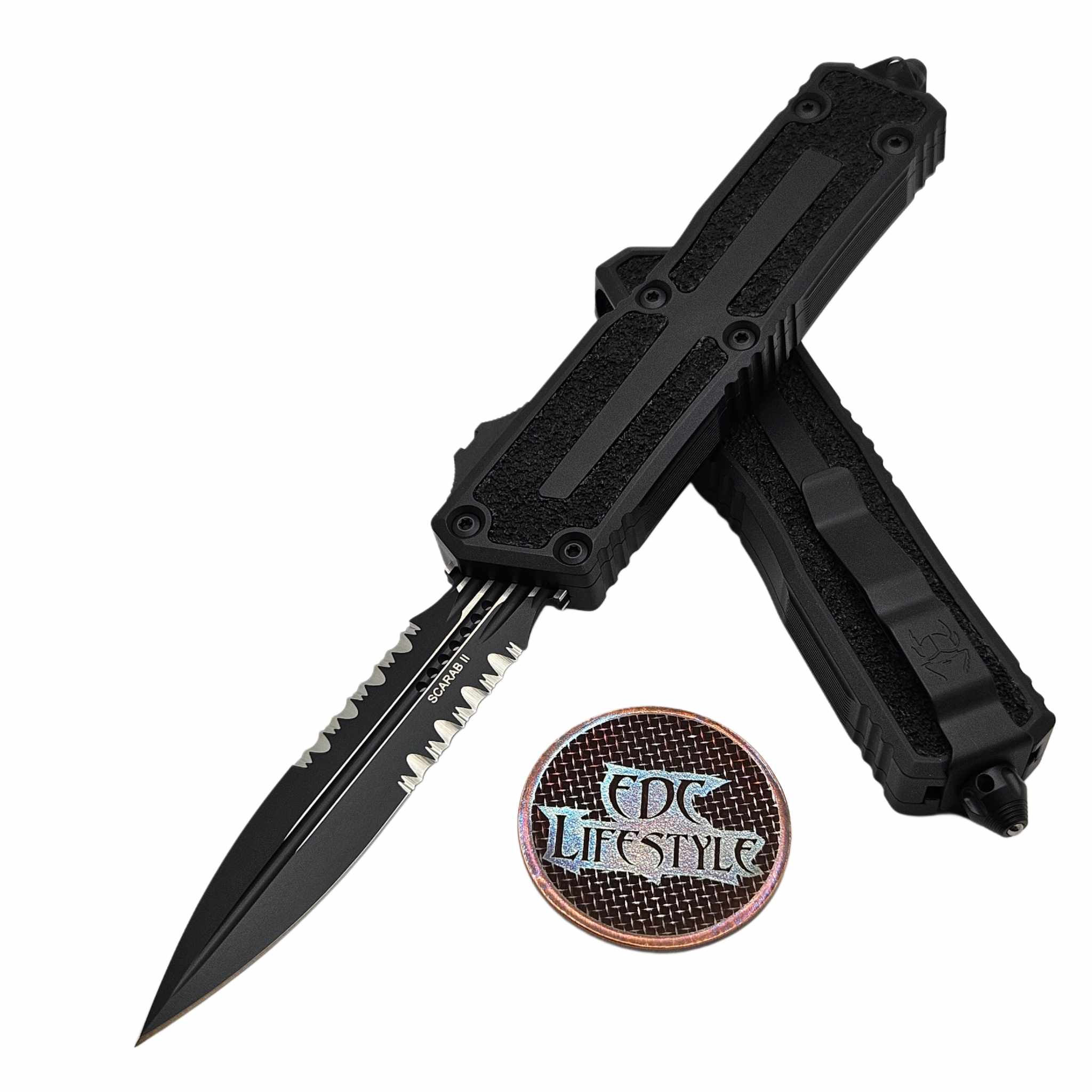 Microtech Scarab II D/E Gen III 1280-2T Black Tactical Standard