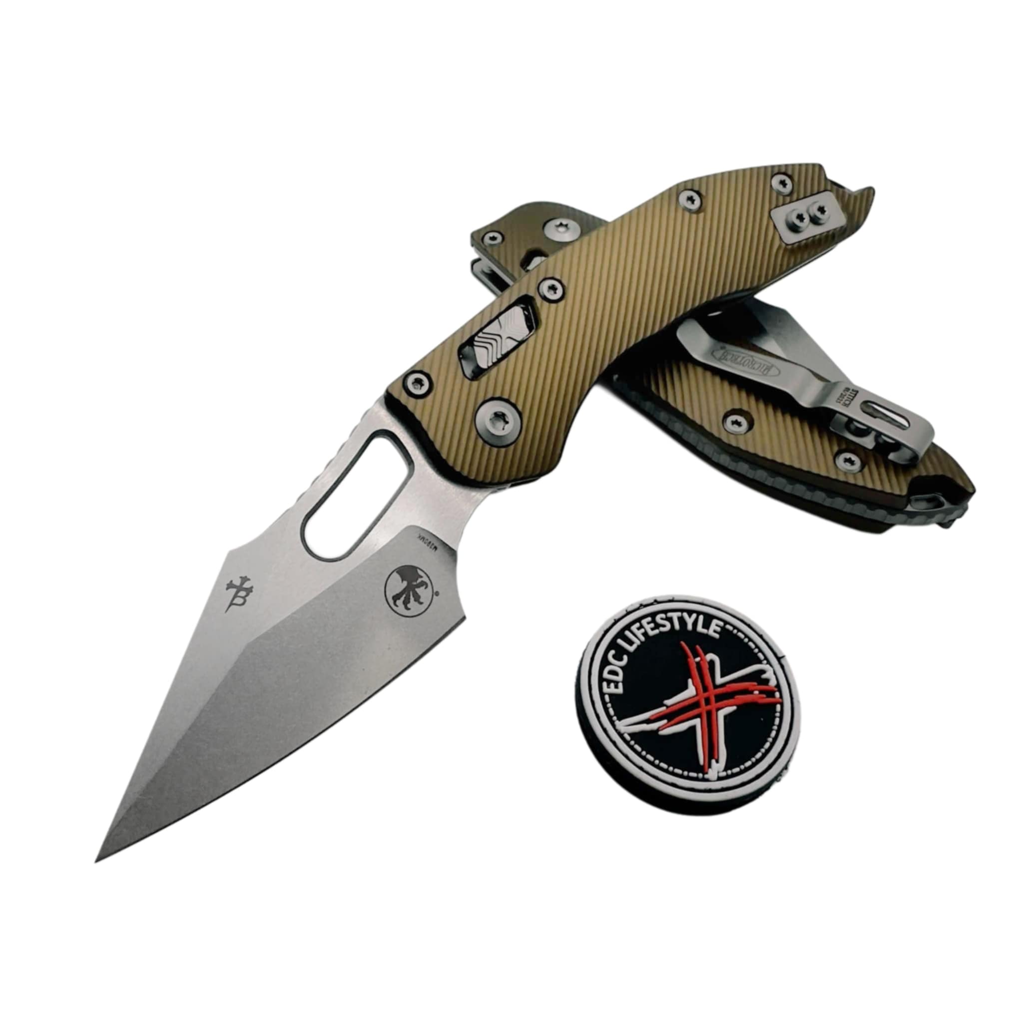 Microtech Stitch Ram-Lok 169RL-10FLTA Tan Fluted Aluminum