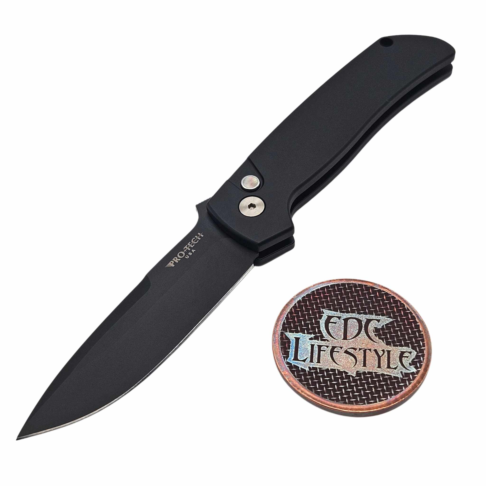 黒辻 Pro-Tech Knives Terzuola ATCF Solid Black Handle, DLC 3.5
