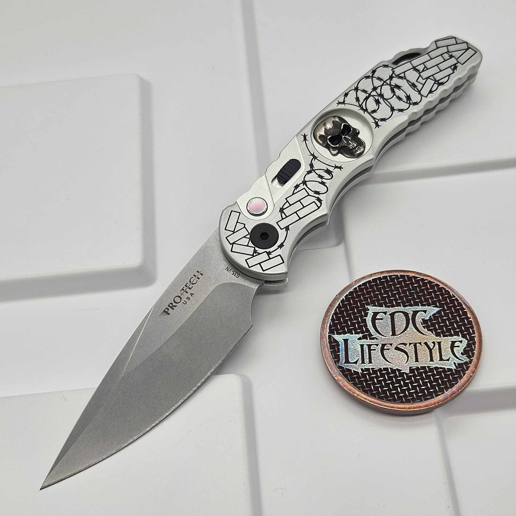 Pro-Tech Knives TR-5 Tactical Response 5 Auto Folder Silver Handle