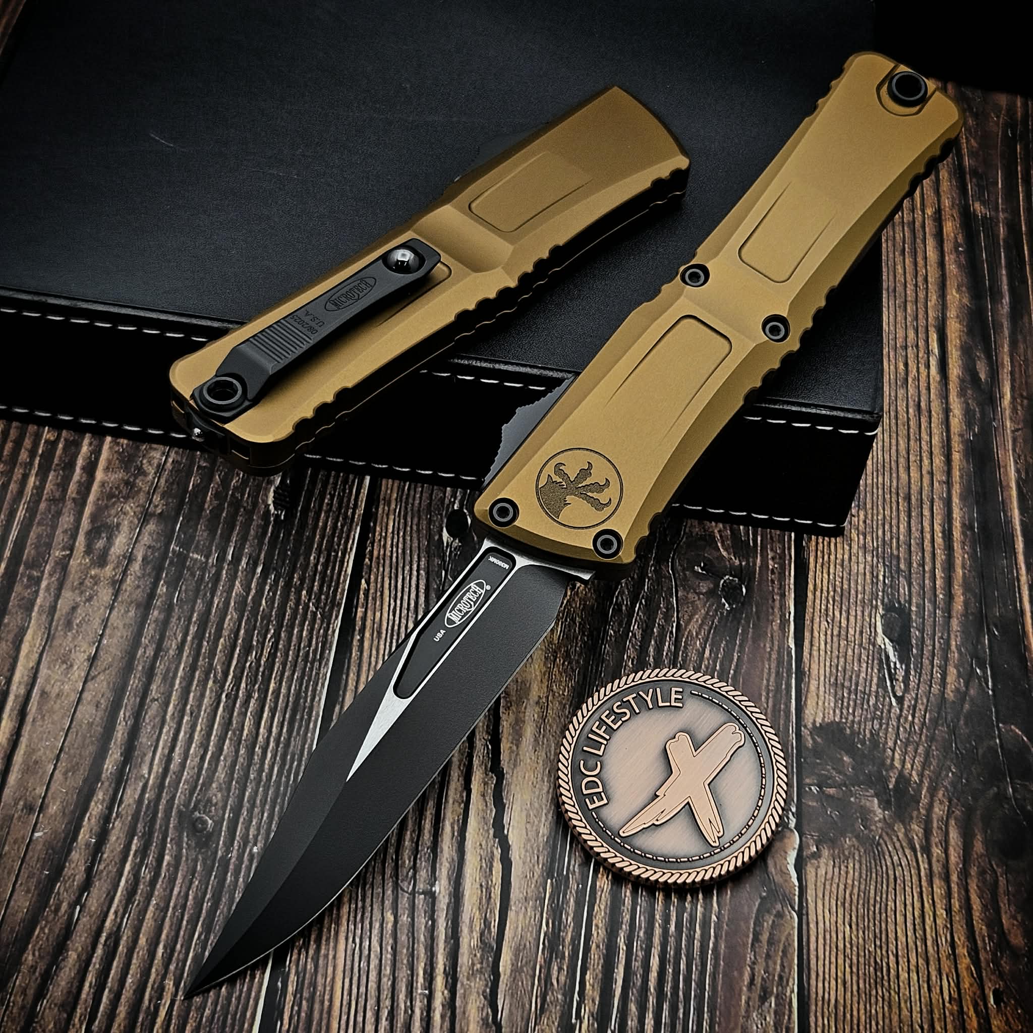 Microtech Combat Troodon Gen III Tan 4" Bowie Black 1146-1TA