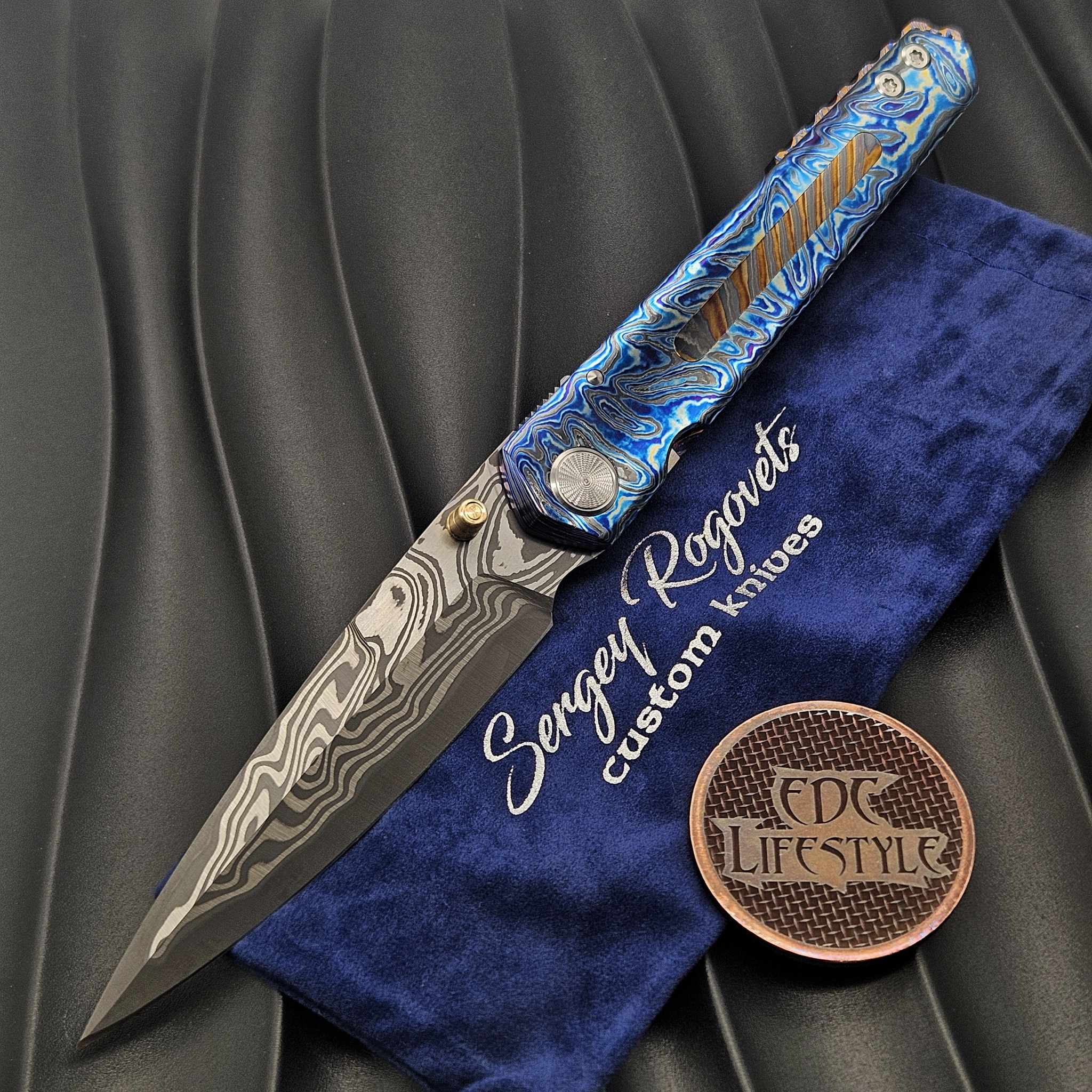 Sergey Rogovets IcePick XL Zircuti Handle, Timascus Inlay