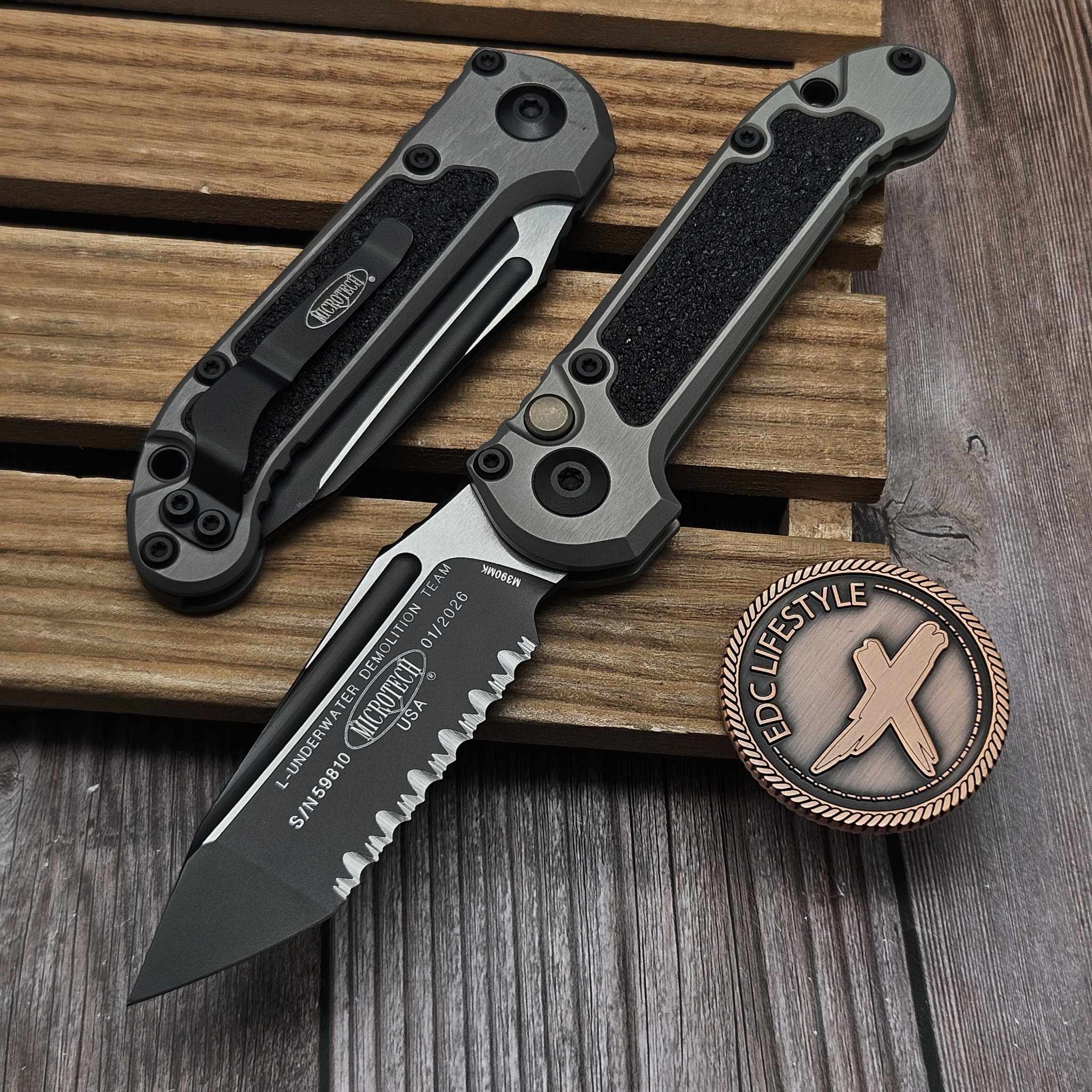 Microtech LUDT T/E Full Serrated Gen III 1136-3NC Natural Clear